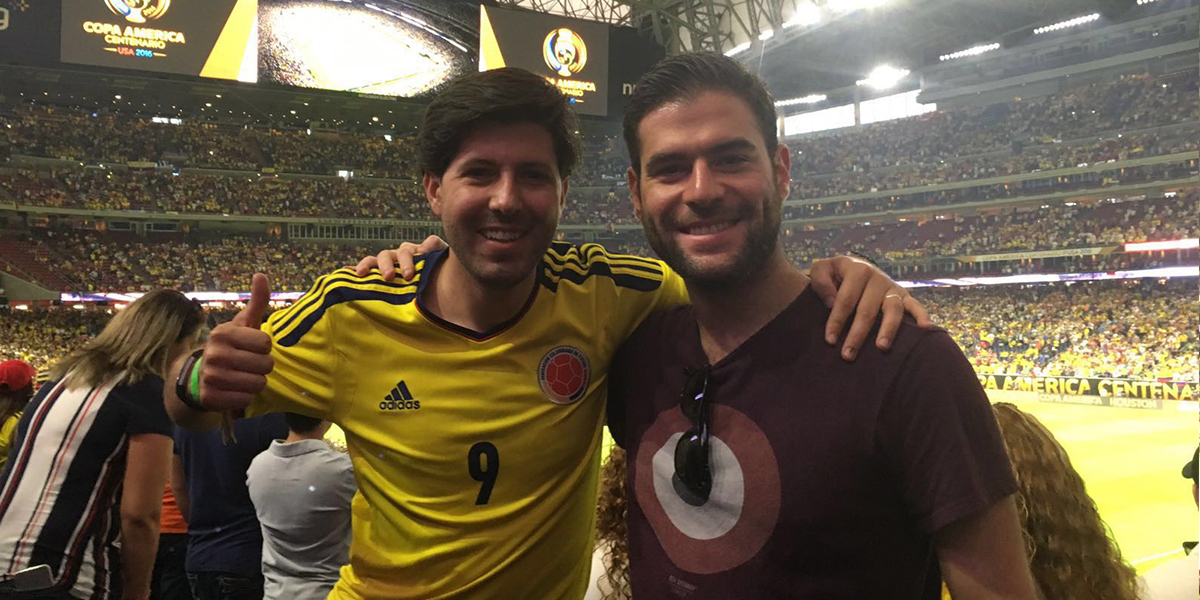 Jorge and backpacker friend Miguel Jiménez.