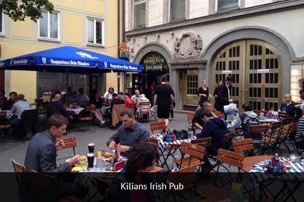KILIANS IRISH PUB | +49 89 24219899 Cool social atmosphere, central location and super friendly staff. Good variety of beers, a great place to watch the Premier League. Address: Frauenplatz 11, 80331