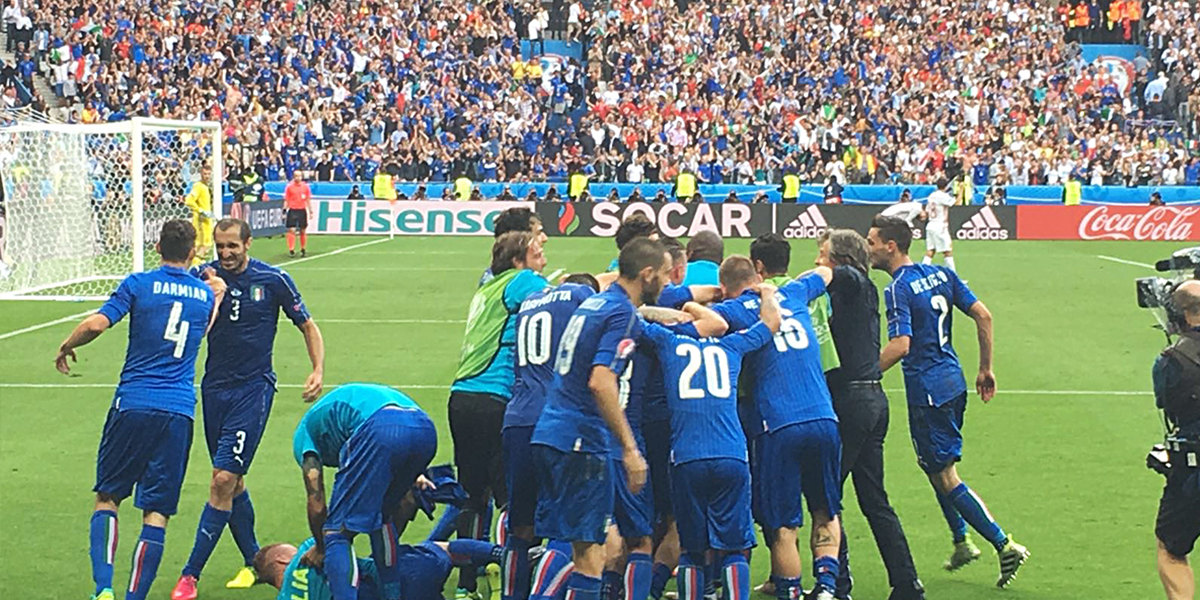 Pretty awesome to see the Italy celebration right in front of us.