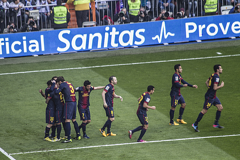 Messi tided the game a couple of minutes before the half time.