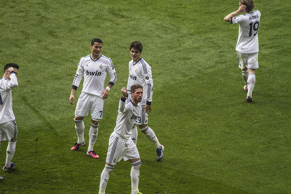 Sergio Ramos, once again being the hero of the day after scoring the winning goal.