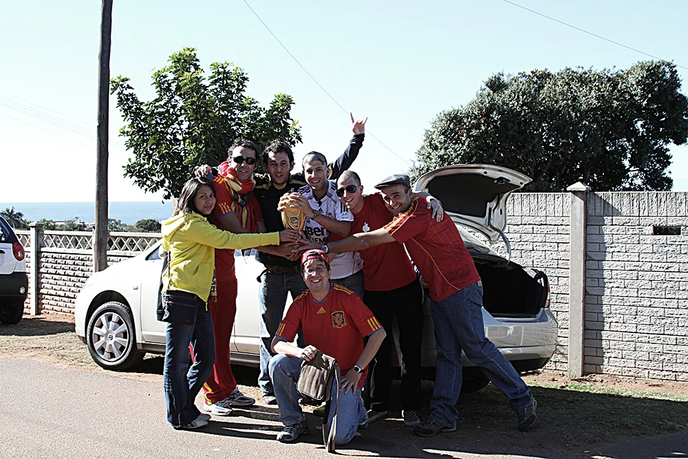 At the hostel, leaving for the stadium with some spaniard fans