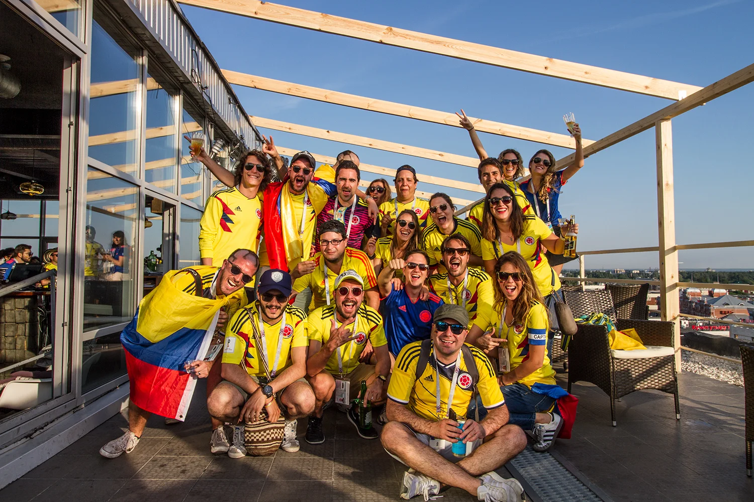 Amazing atmosphere at the Backpacking Football pre-game party in Kazan.