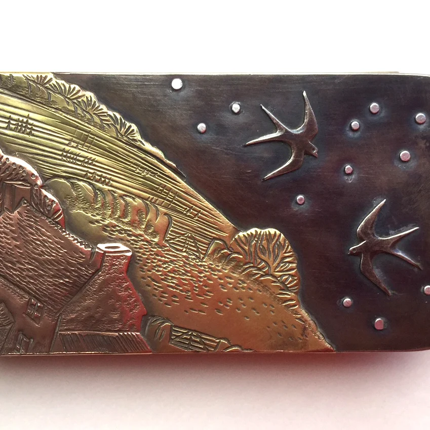 D-CVD 239 Swallows and Stars Bronze bottom, bronze brass,oxid.nickel,silver stars £627 85x40x16.jpg