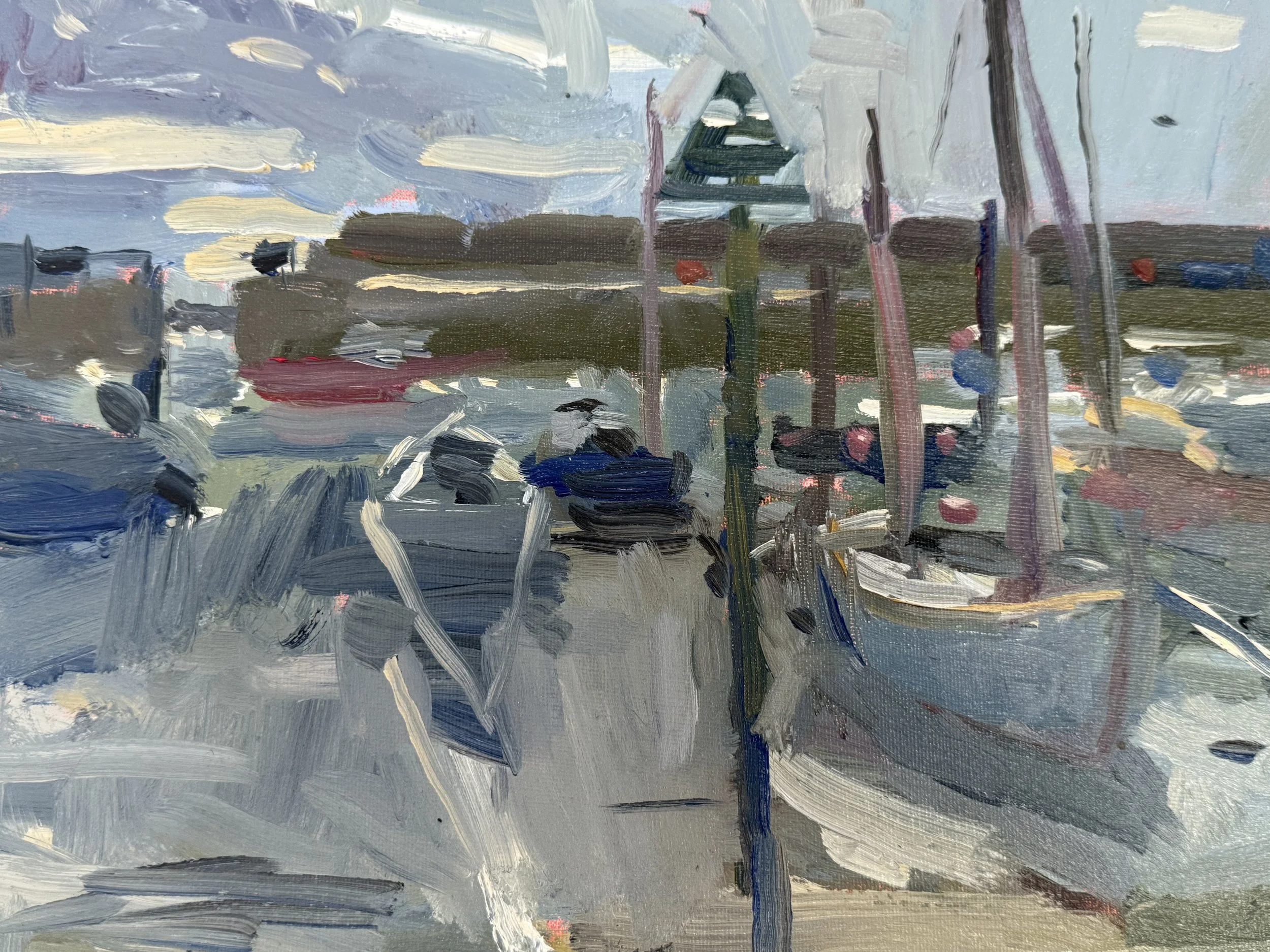 Boats at Mousehole, 25.4 x 30.5 cm, Oil on Board, £975