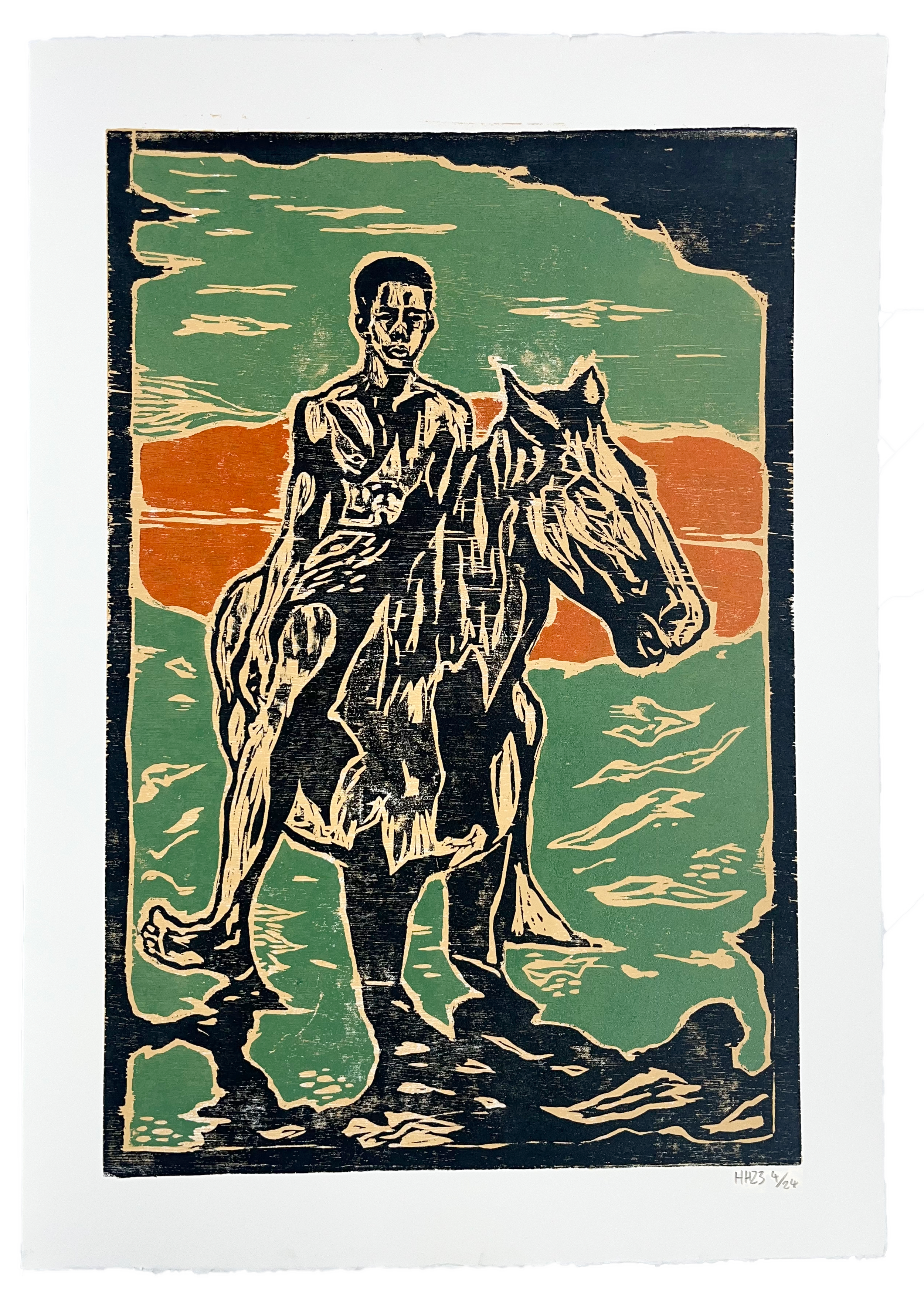 Huddie Hamper Woodcut