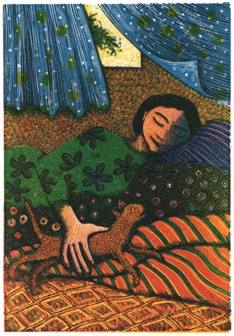 Hilary Paynter 'Siesta' Wood Engraving