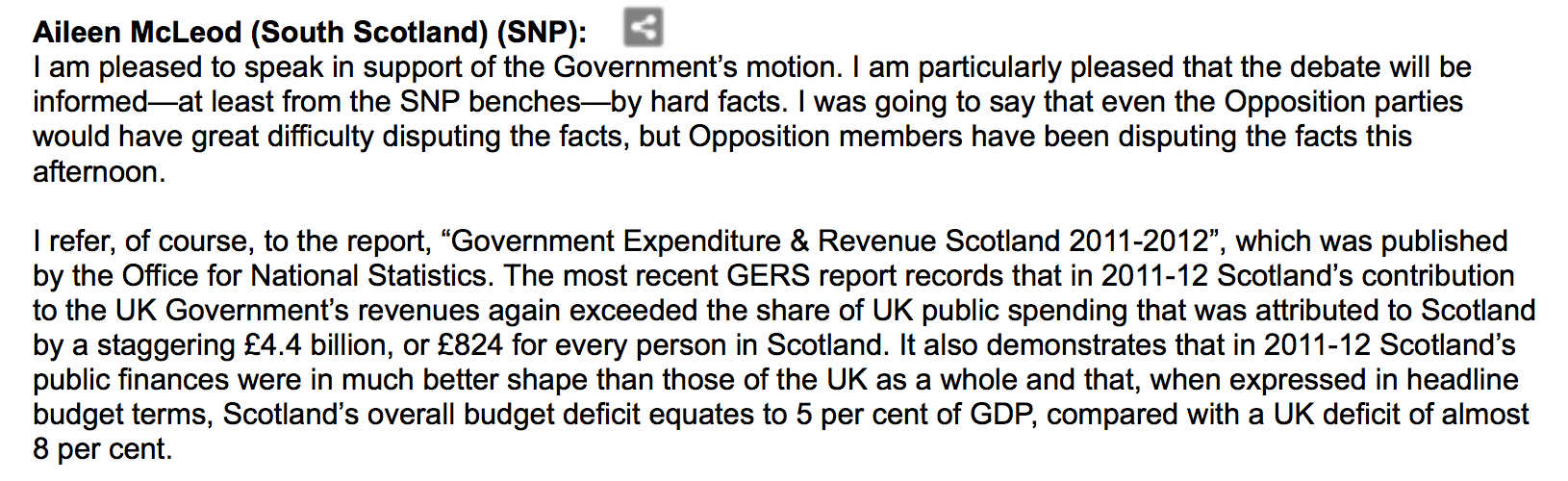 Aileen McLeod, SNP MSP, 21/03/2013
