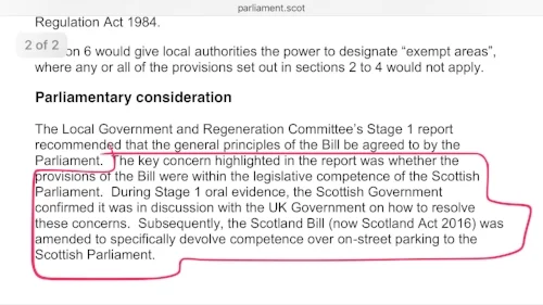 Holyrood's Delegated Powers and Law Reform Committee - confirming the Scottish Government requested powers be devolved to resolve the competence issues (SP Paper 819, 28th Oct 2015)