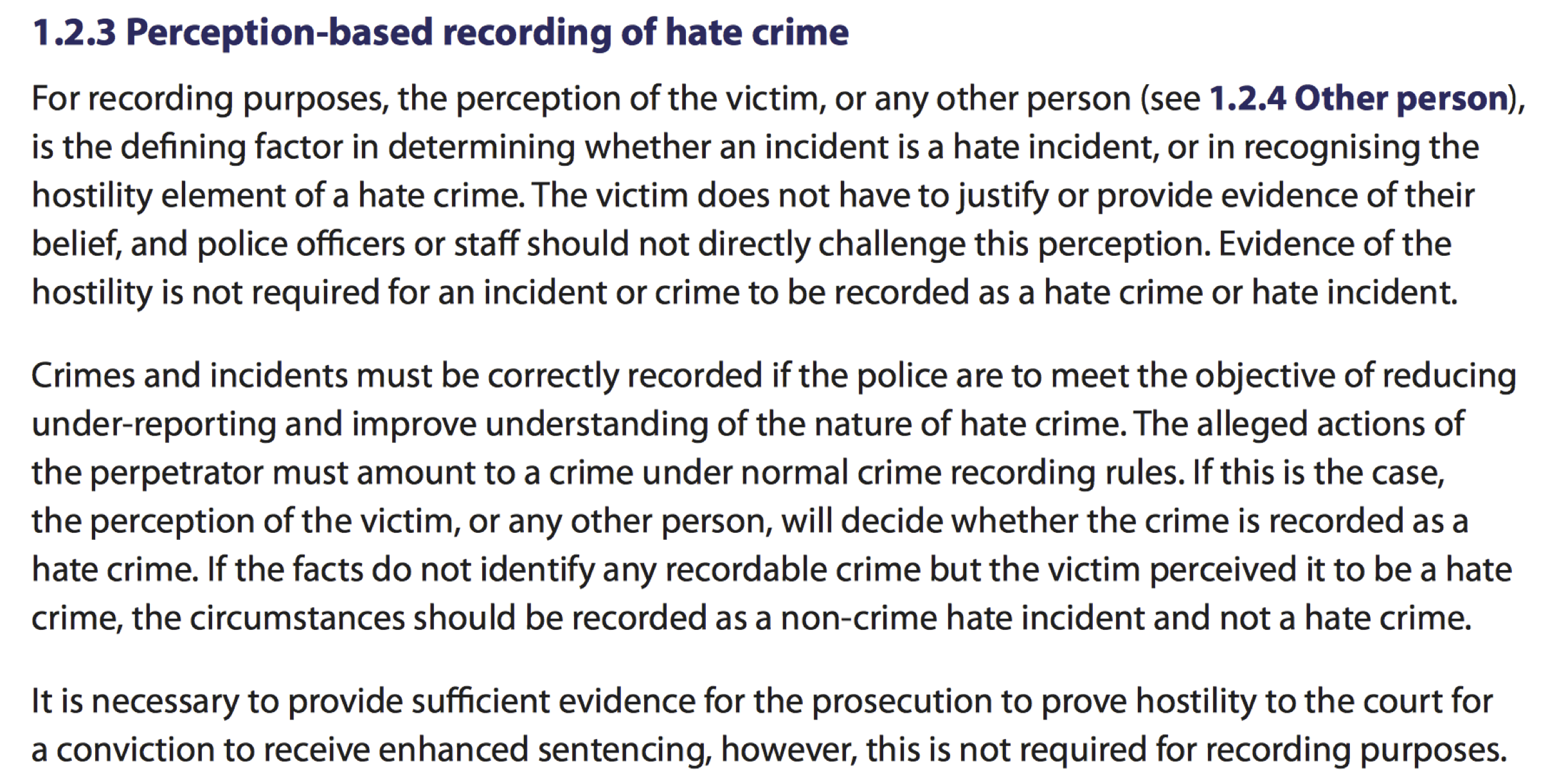 College of Policing Operational Guidance on Hate Crime