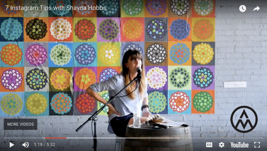 YouTube video of The Social Lab on Instagram with Shayna Hobbs, co-owner of Sons of Sawdust.