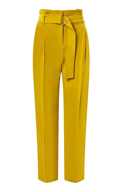 Belted tapered trousers