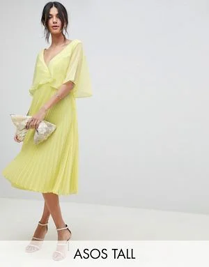 Asos midi dress with pleat skirt