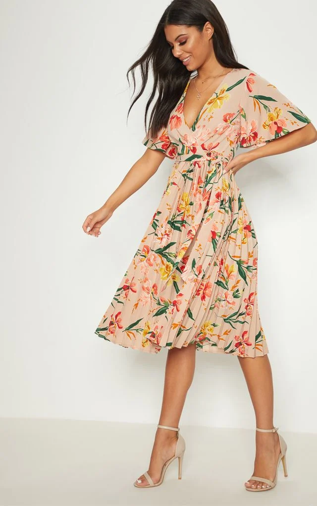 flowery dresses with sleeves