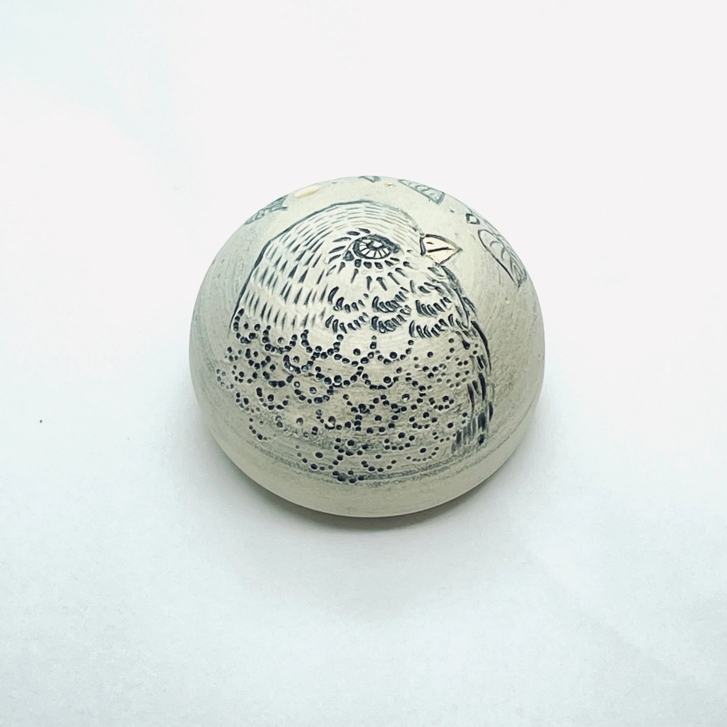 SALIÈRE - gravée oiseau