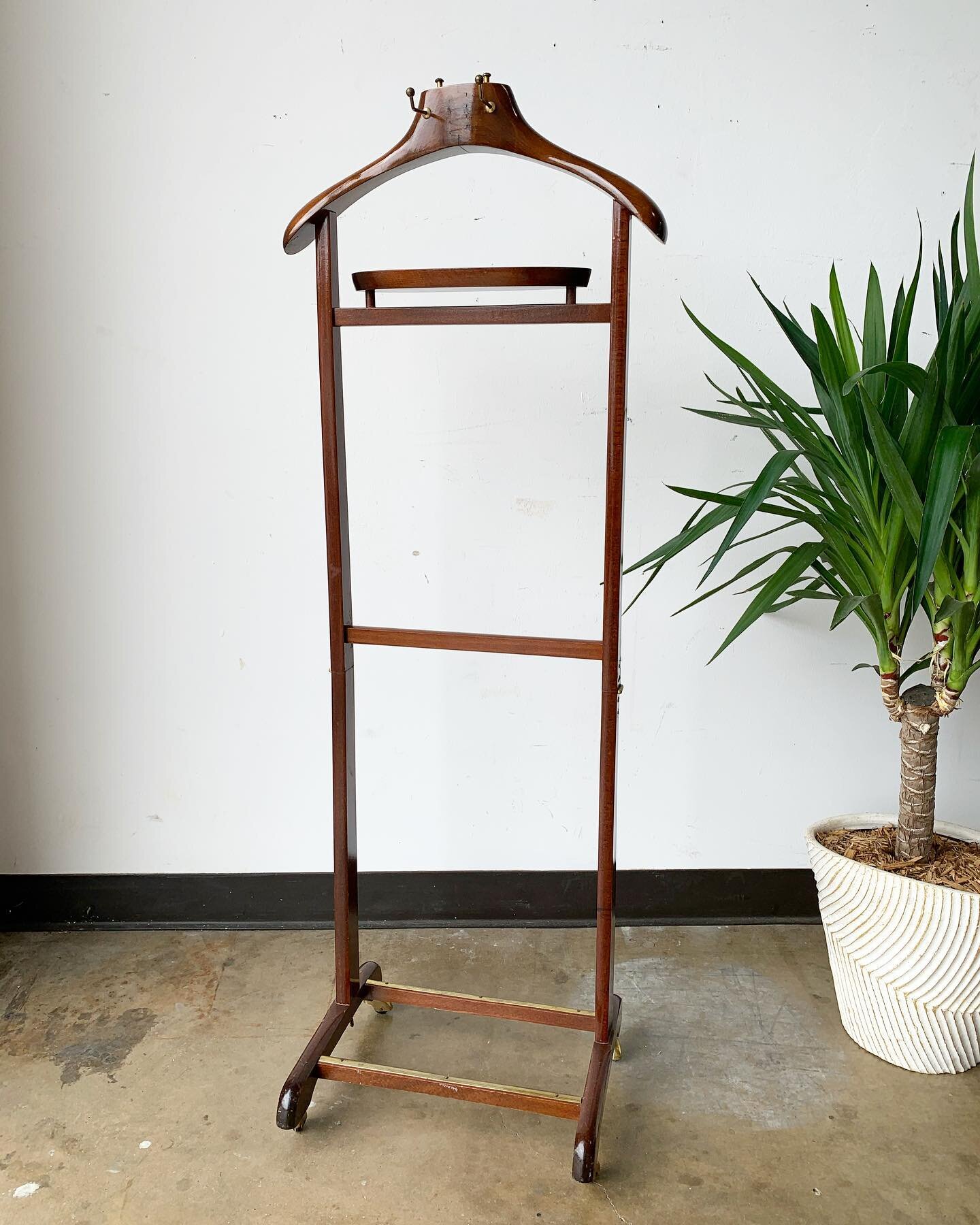 SOLD / 1950&rsquo;s Vintage Valet / Butler Stand made by Italian Maker SPQR! Typically used by men then but a piece that can suit anyone now! Hanger for jackets, use the tray for loose change or jewelry, slack rack and hooks for ties or even purses! 