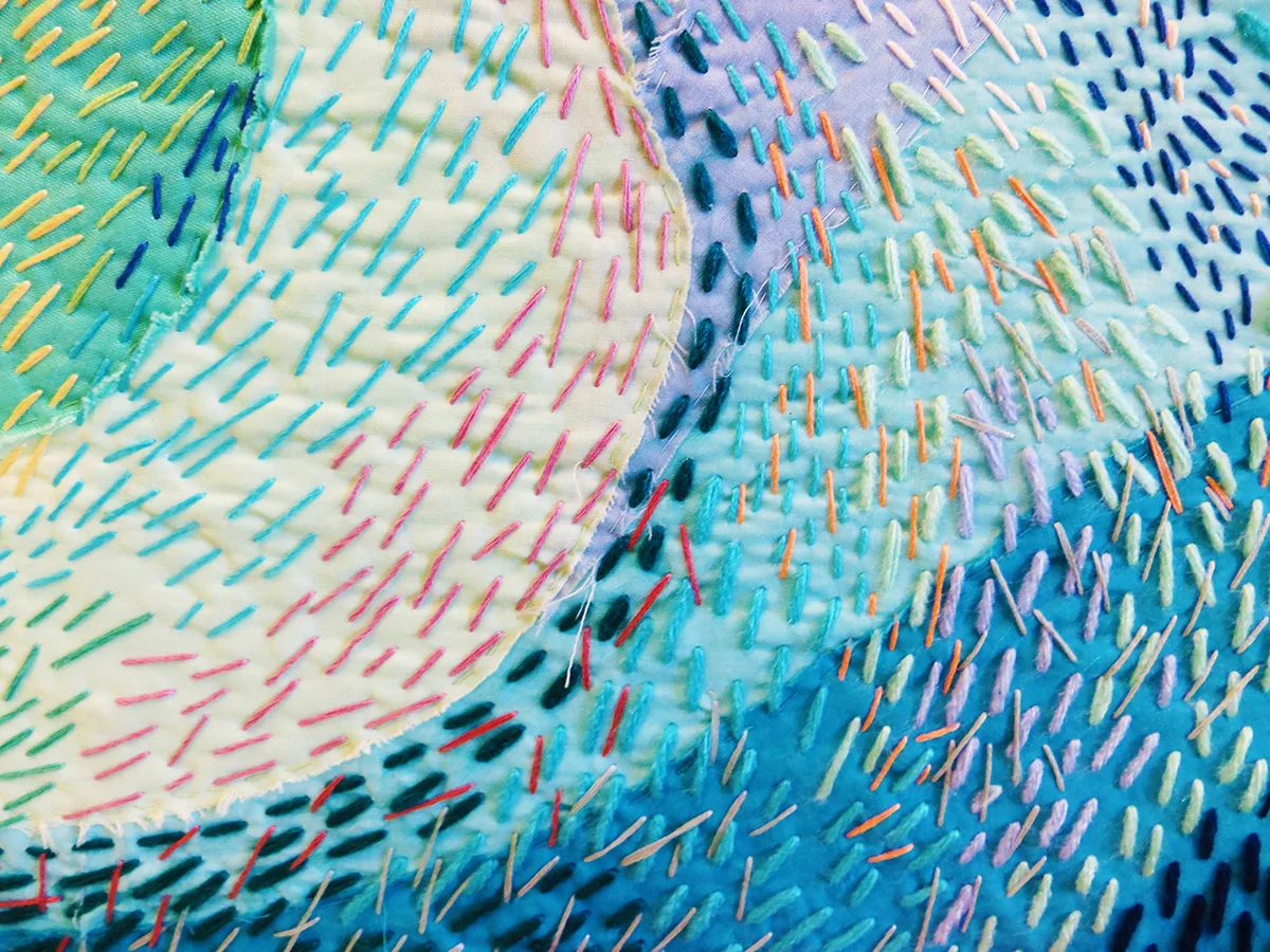 A detail shot of one of Rachel's stitched works