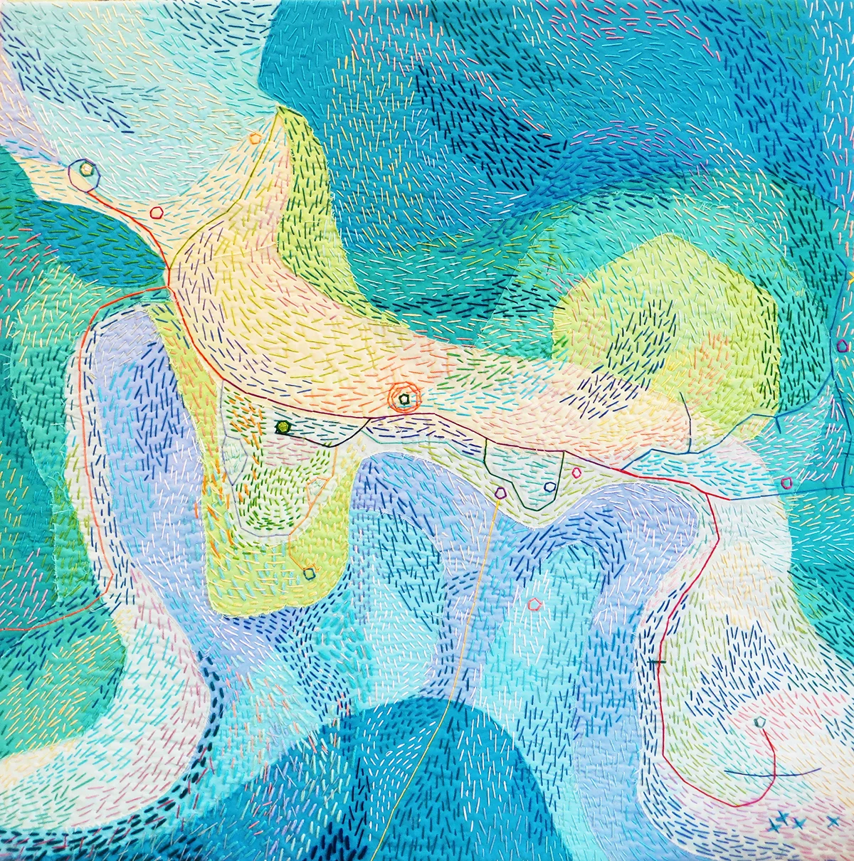 One of Rachel's stitched works from school