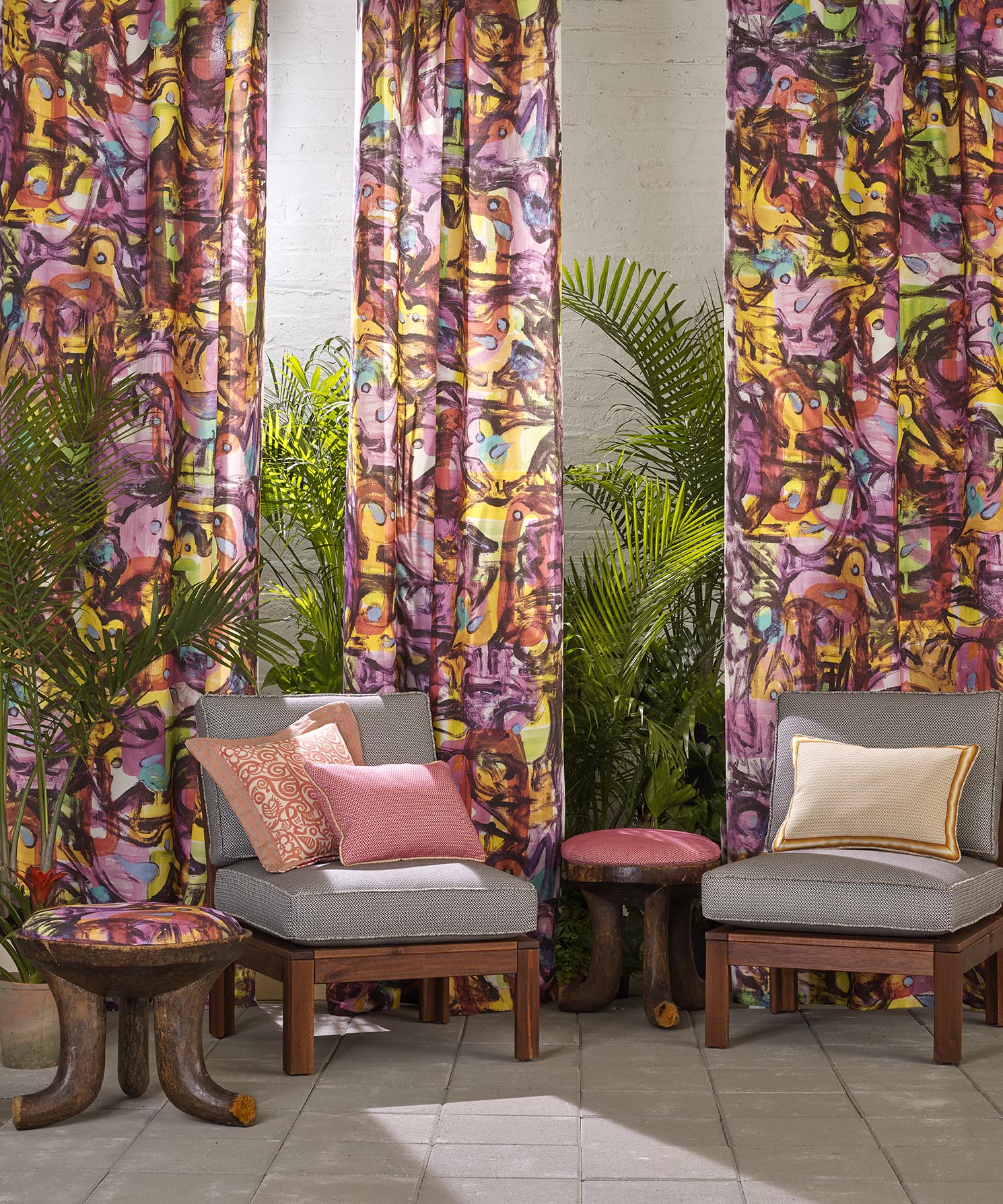 Aviary is a digitally printed indoor / outdoor fabric