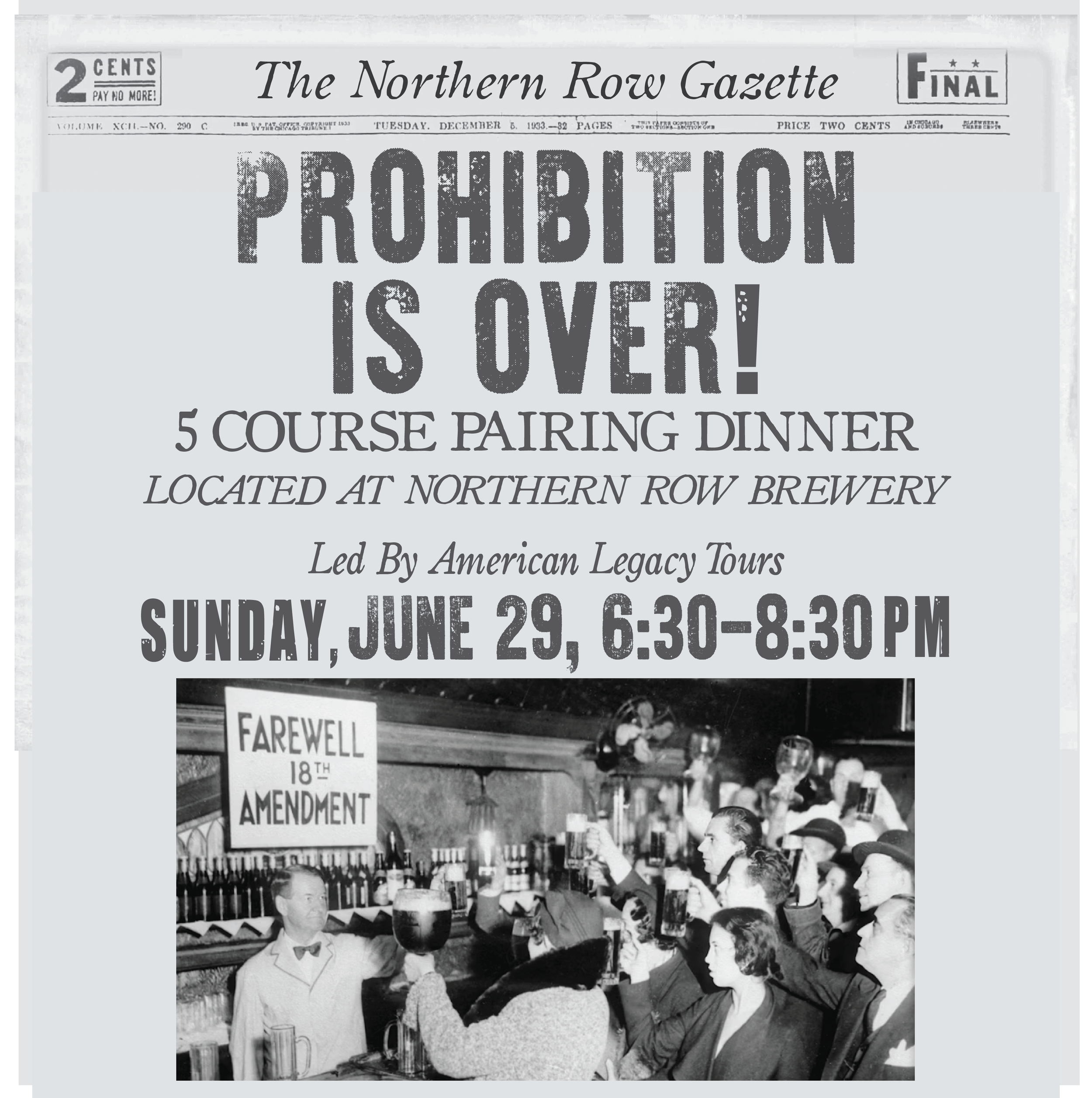 Prohibition is Over! Dinner