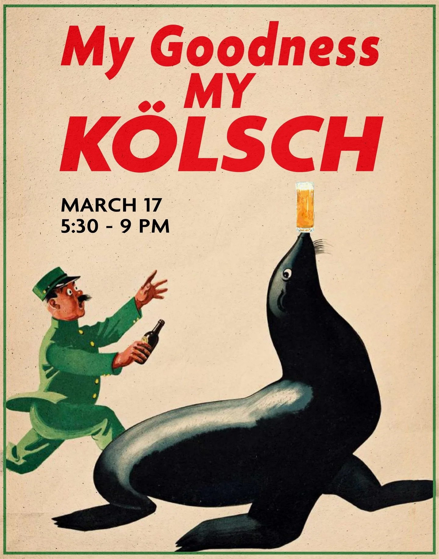 Kolsch is good for you.

Join us for Kolsch Night next Tuesday, March 17 from 5:30&ndash;9 PM. We&rsquo;ll be serving endless Kolsch and offering a dinner special of smoked corned beef hash!