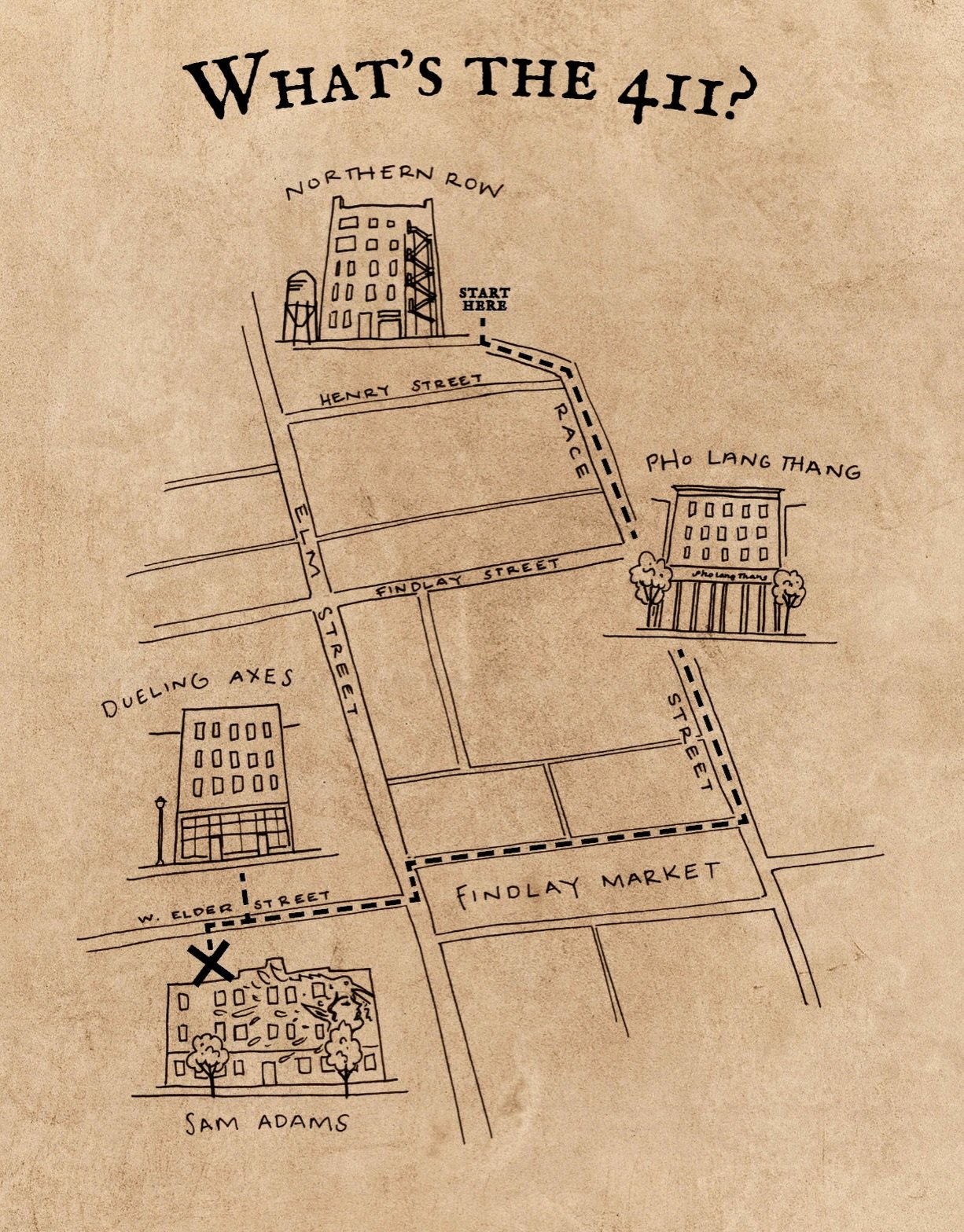 What&rsquo;s the 411? Join us for a neighborhood scavenger hunt through Northern OTR.

Saturday, April 11 from 1PM to 5PM.

This is a FREE event, but you&rsquo;ll want to secure a spot. 

Start your adventure at Northern Row, where each team will rec