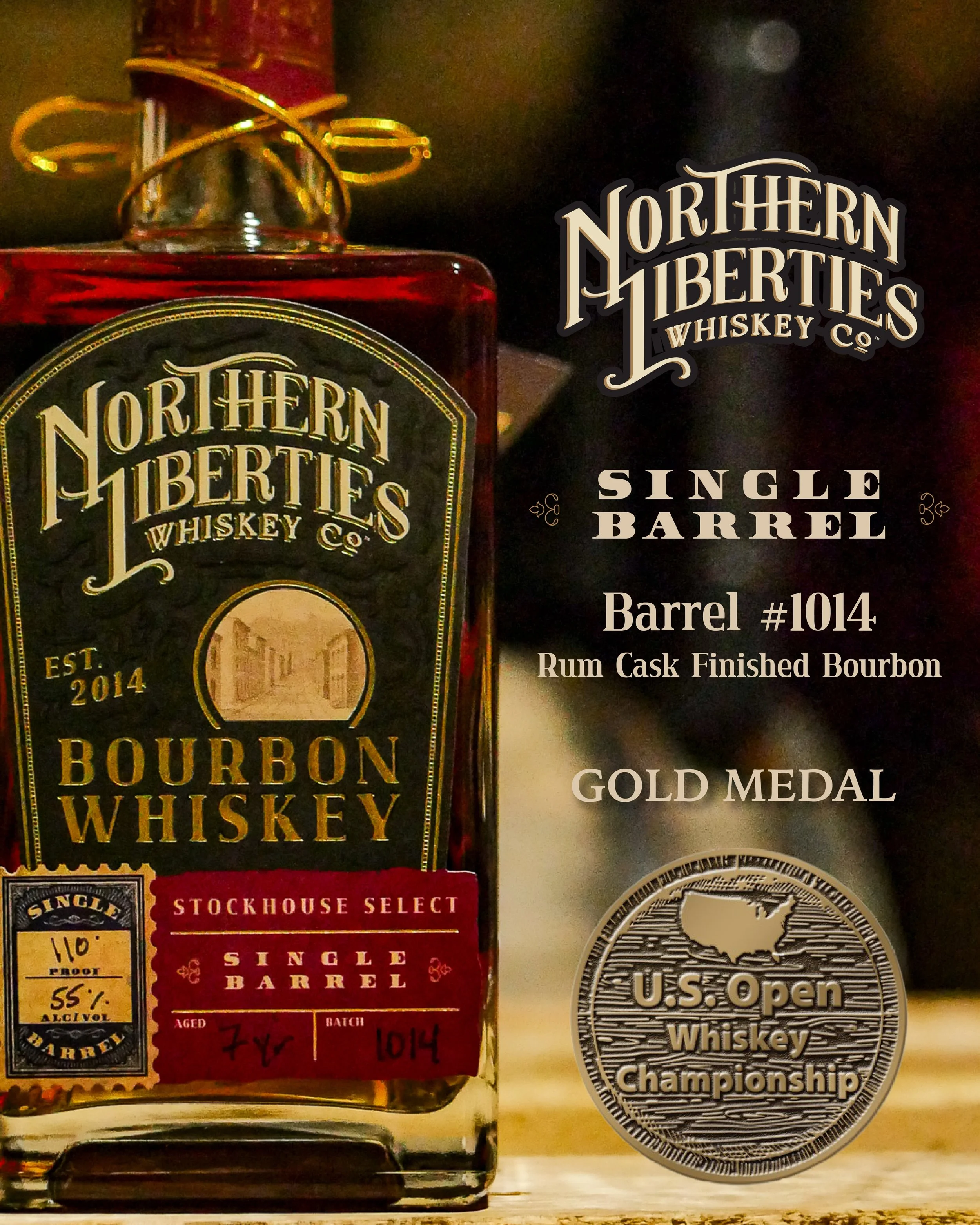 Excited to announce we won three medals at the 2026 U.S. Open Whiskey &amp; Spirits Championships, including two Gold Medals! 

Our Barrel Aged Gin earned Gold at the U.S. Open Spirits Championship, while Northern Liberties Whiskey Co. Single Barrel 
