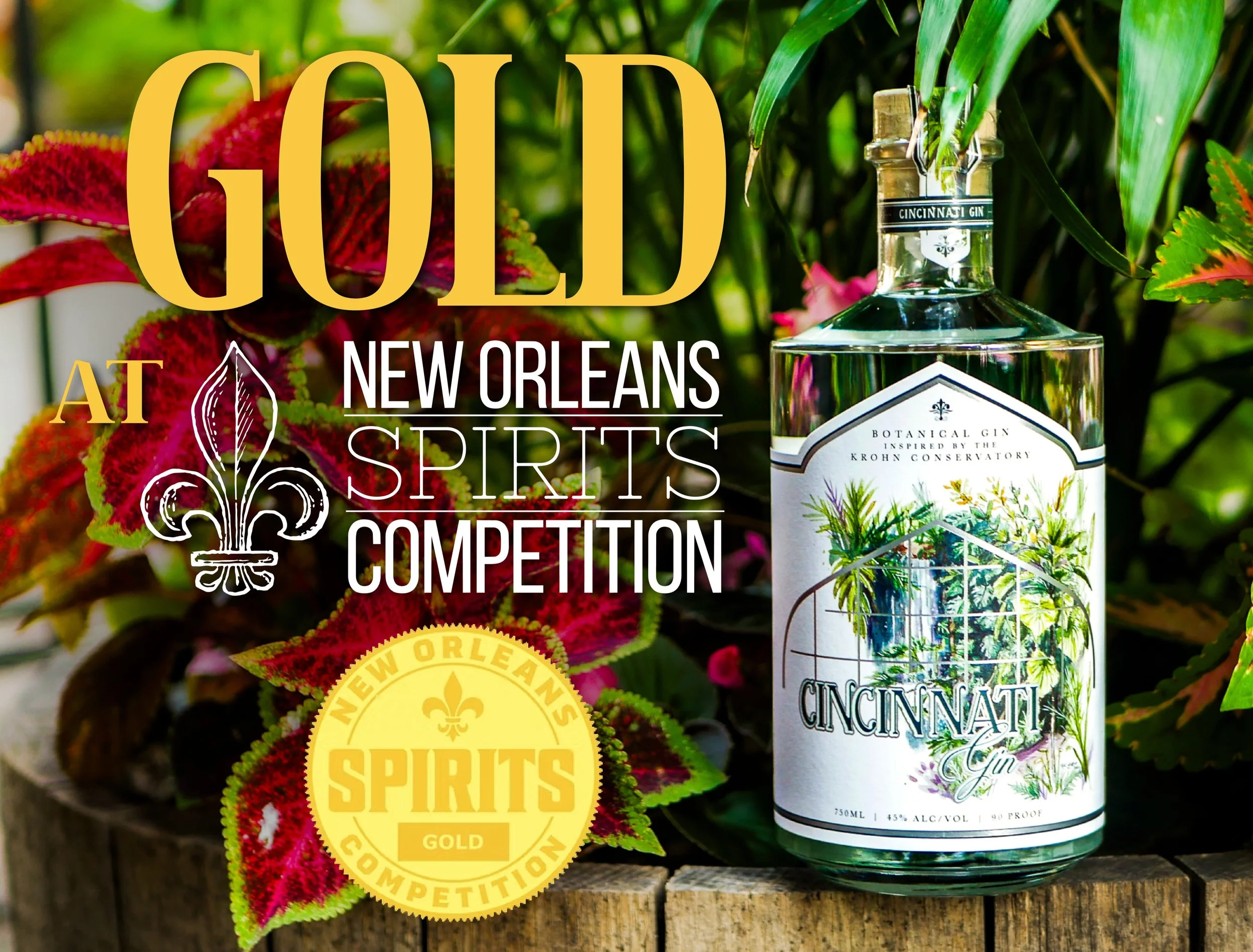 Our Cincinnati Gin has officially earned a Gold Medal at the 2026 New Orleans Spirits Competition!

Botanical. Bright. Award-winning.

We&rsquo;ll raise a glass to that.