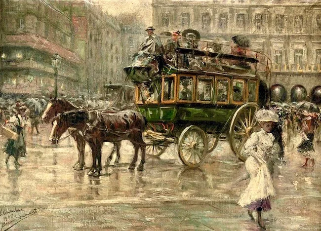 Eugenio_Alvarez_Dumont_(1864-1927)_L'Omnibus---_a_busy_town_square__Paris_(35_x_50_cm)_16_734.jpg