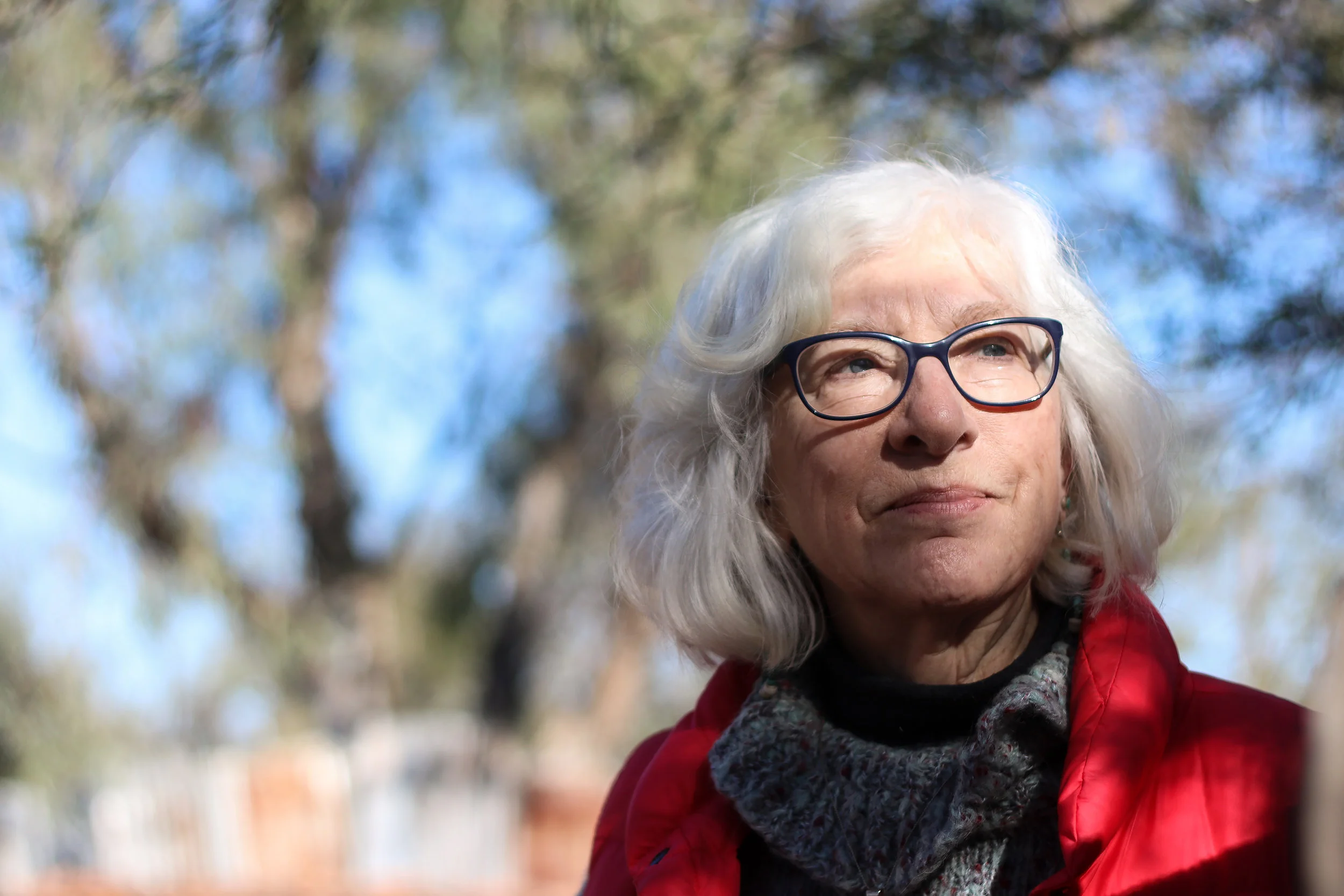  Peg Bowden, a nurse, author and activist, stands for a portrait in Tubac, Arizona. In 2014, a young man from Guatemala crossed the border and, walking through the Arizona desert,  showed up at Bowden’s door seeking aid. 
