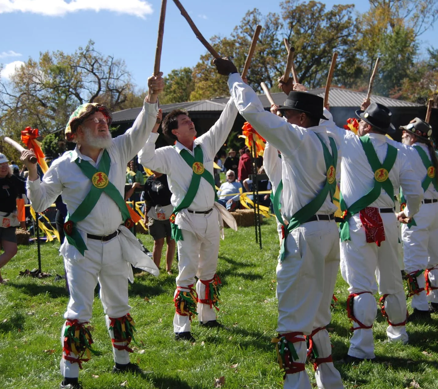 morris dancers salute in the stomp ring.jpg
