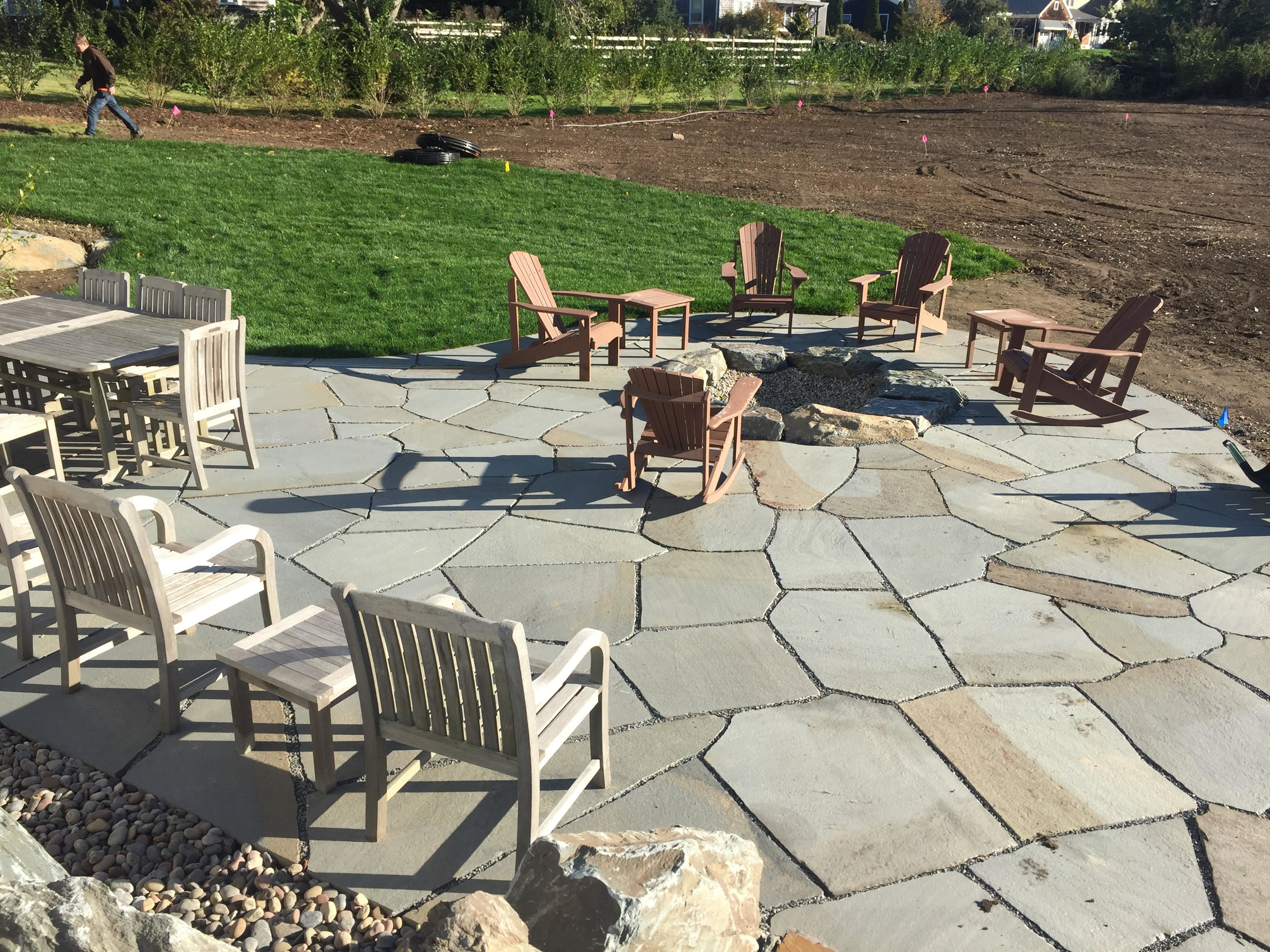 Natural stone and paver patio in Newport, RI