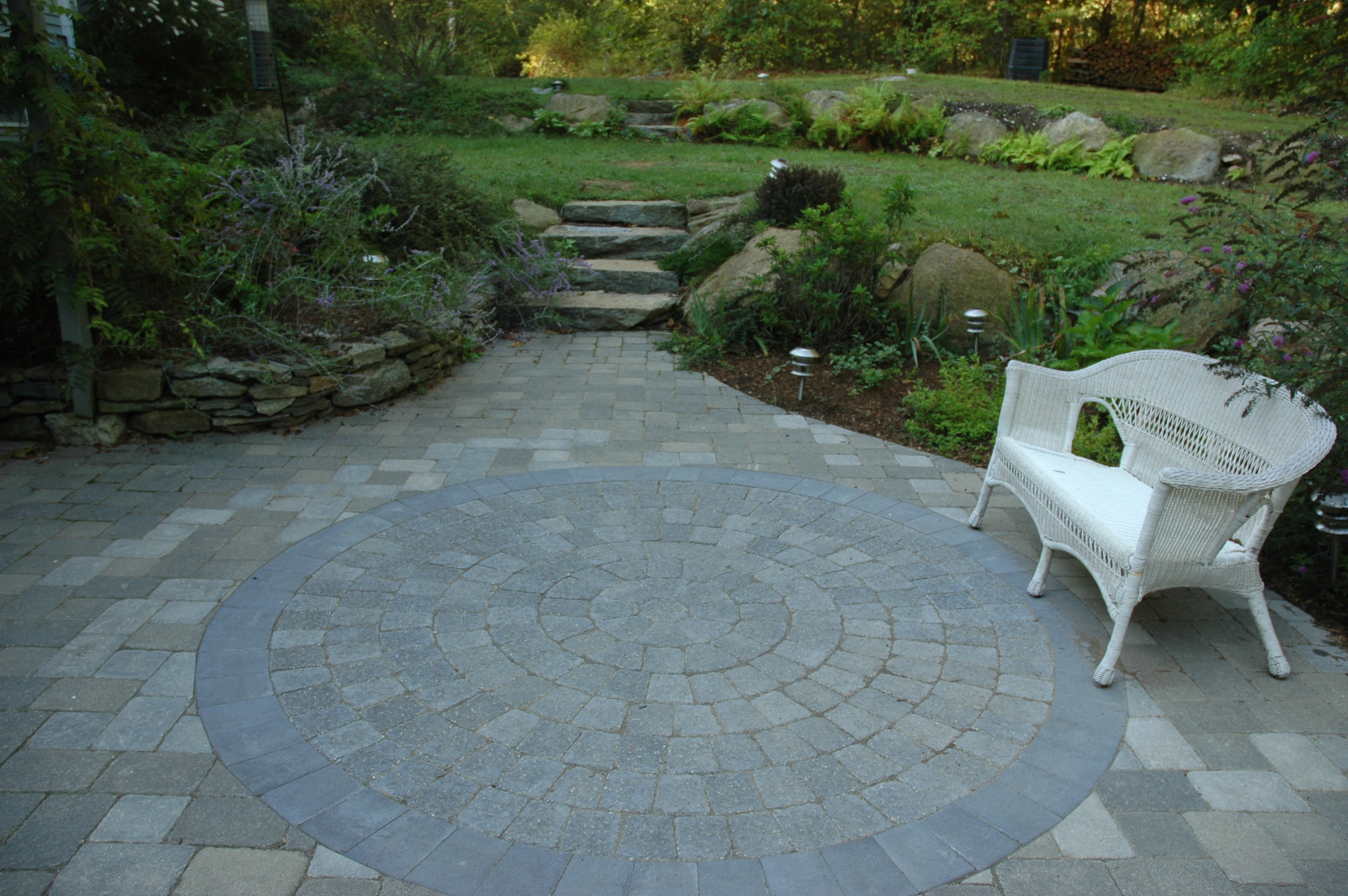Paver patio and plantings in Newport, RI