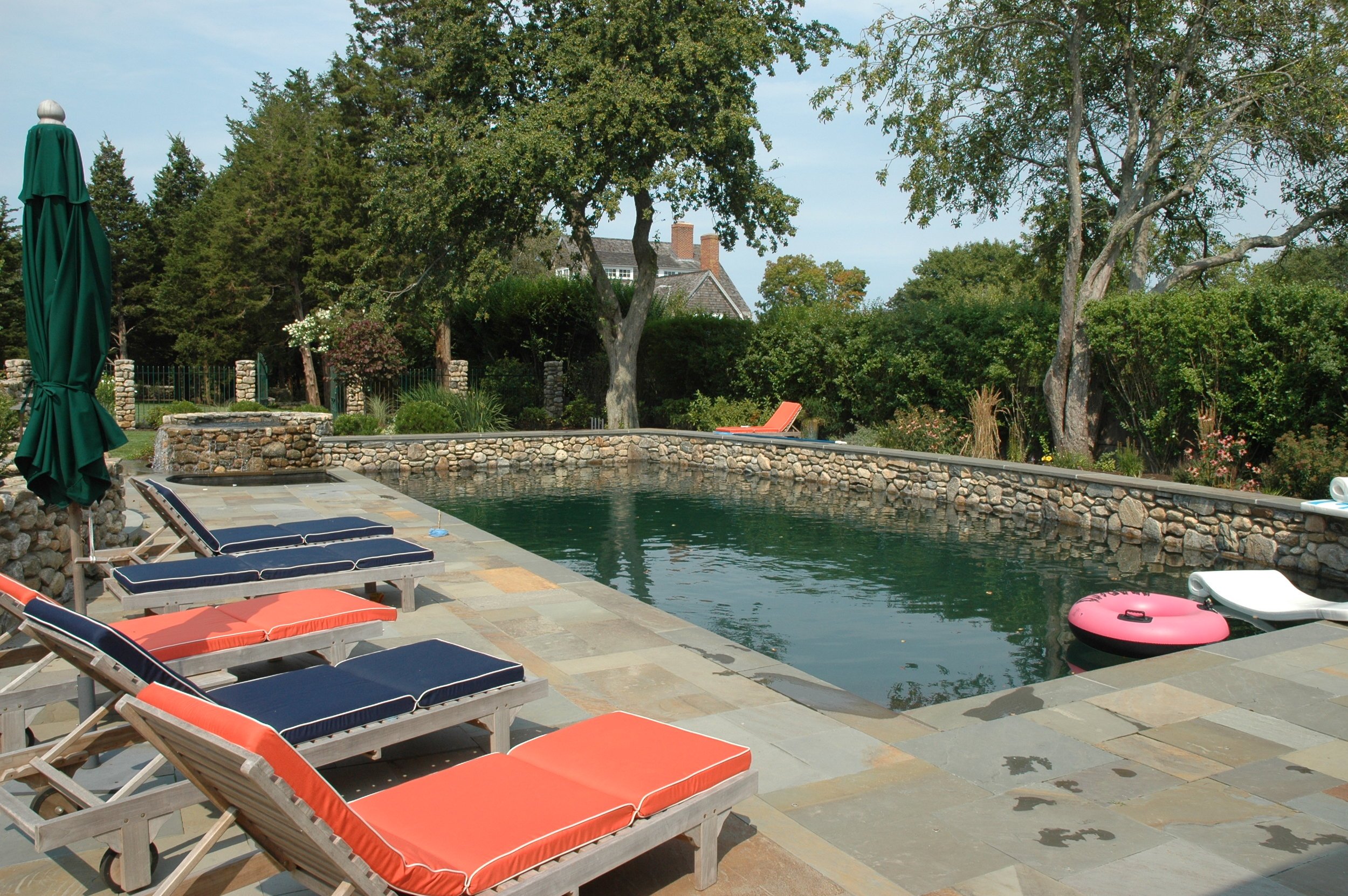 Custom landscape design in Newport, RI with inground pool