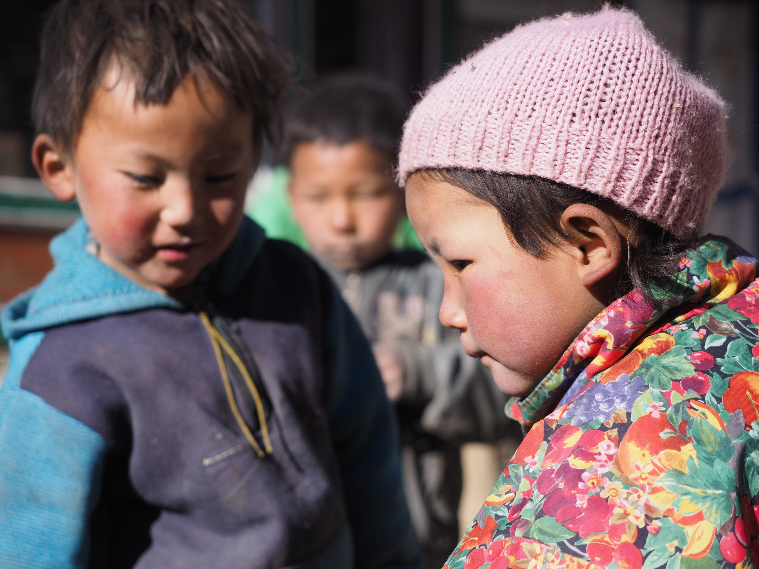 Children playing in one of the remote villages in the Himalayas.