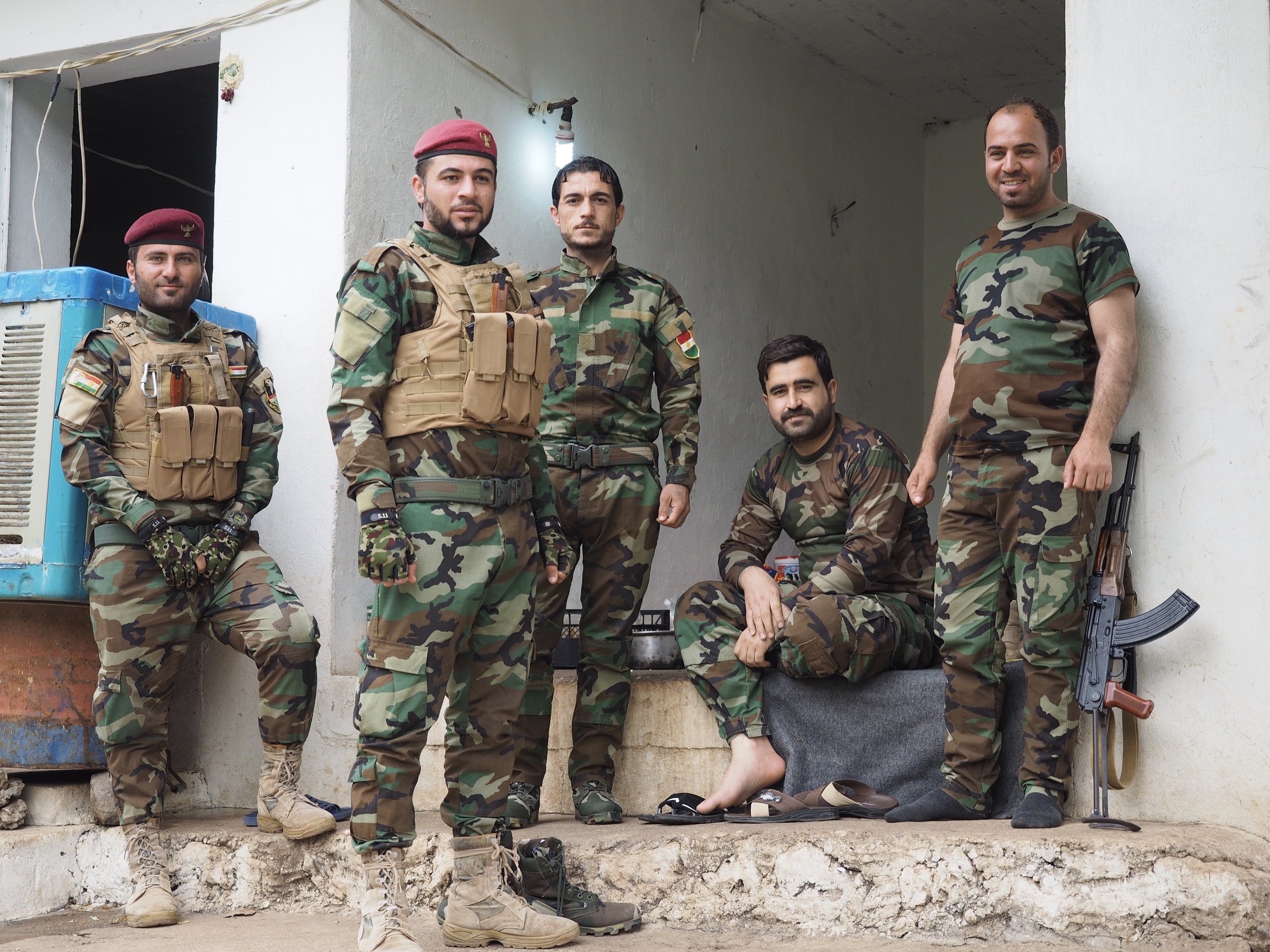 A group of Peshmerga soldiers guard the Yazidi village of Lalish. This was basically my birthday party, just without a cake.