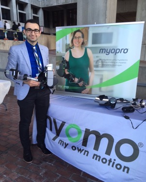 Myomo's Pascal Gangi demonstrates a MyoPro 2.