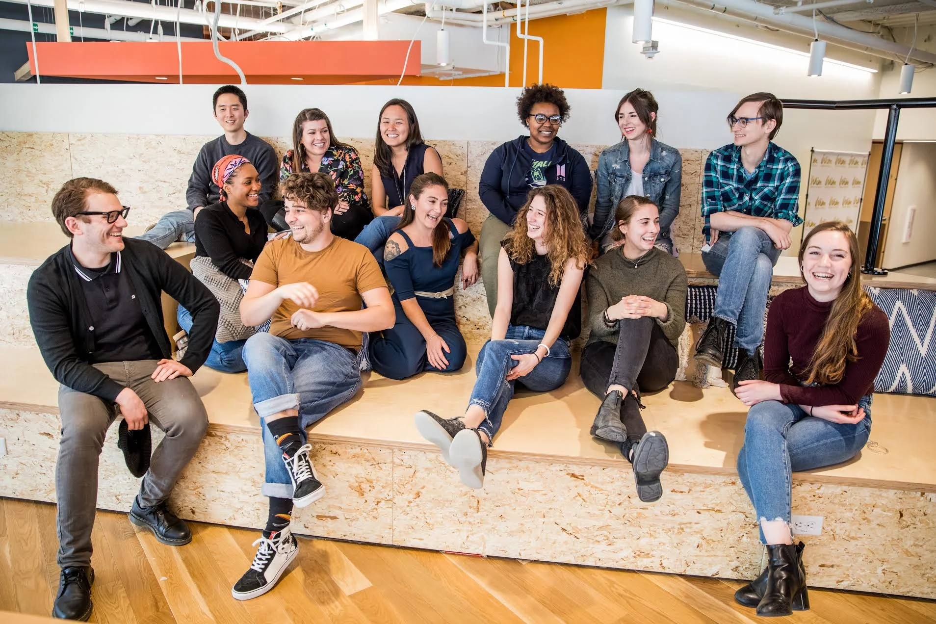 The CIC Philadelphia team. From left to right: Ian Griffner, Nathan Kim, Naima Passe, Emmett Cawley, Sally Guzik, Laurel Williams, Francesca Galarus, Abby Sherburne, Jasmine Jones, Ashley Baker, Stephanie Fenner, Leona Dougherty, Grace Powers