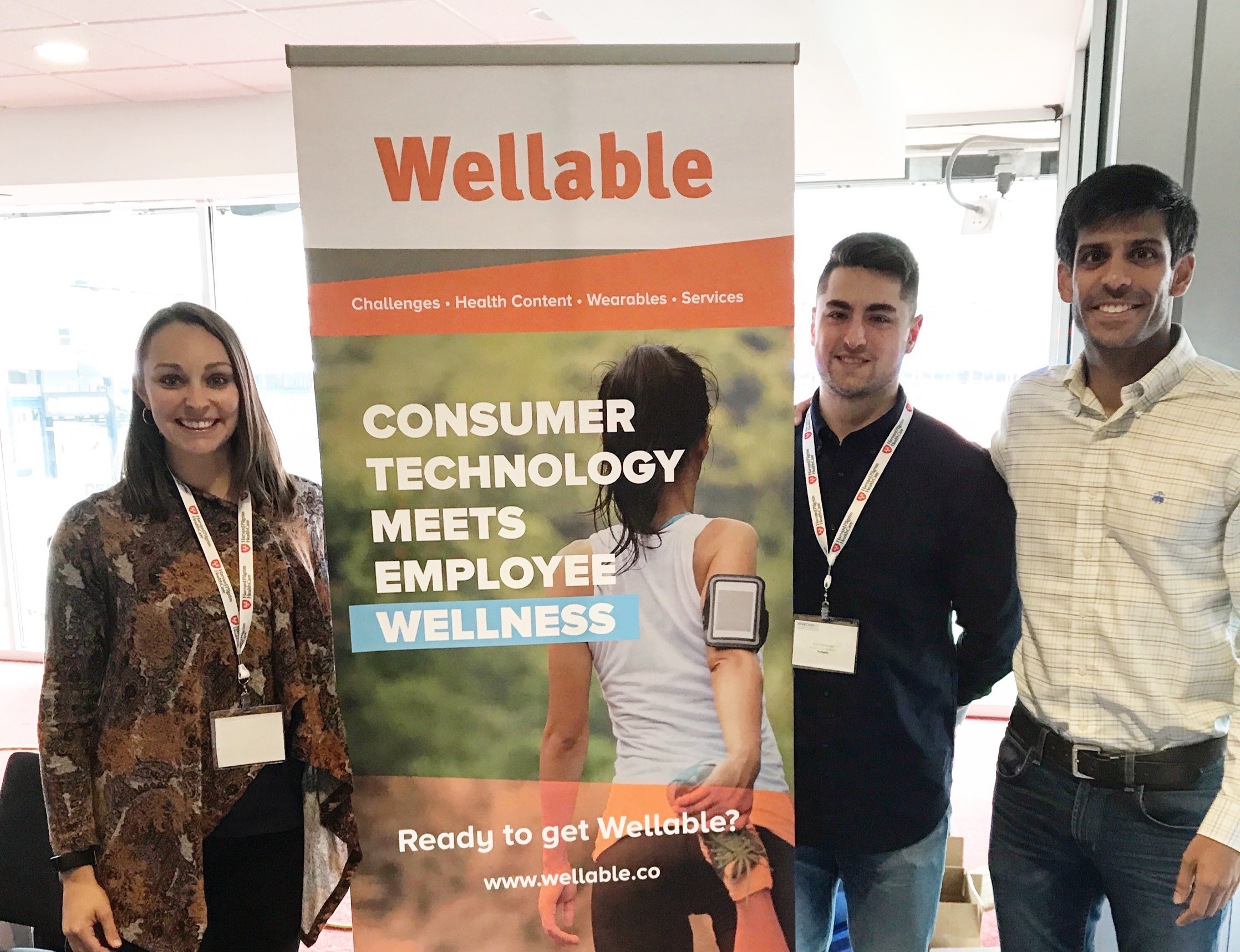 Members of the Wellable team, including Ashley Hopkins, Director of Wellness Program Success at Wellable, Inc. left, Nick Patel, President at Wellable, Inc., right. Photo courtesy of Hopkins.