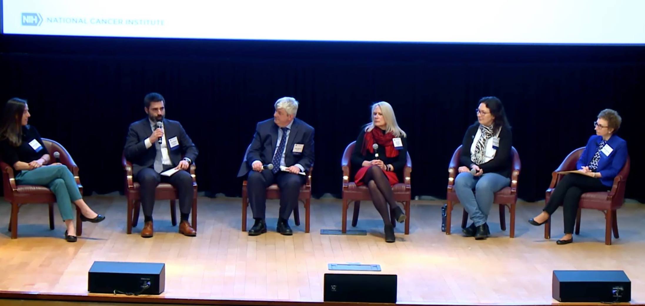 Palma speaks on a panel at 2019 Rare Disease Day at the National Institutes of Health.