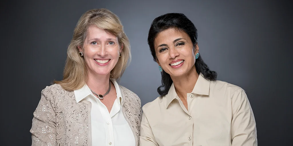 Converge cofounders and CIC Cambridge members Maia Heymann, left, and Nilanjana Bhowmik. Photo courtesy of Converge.