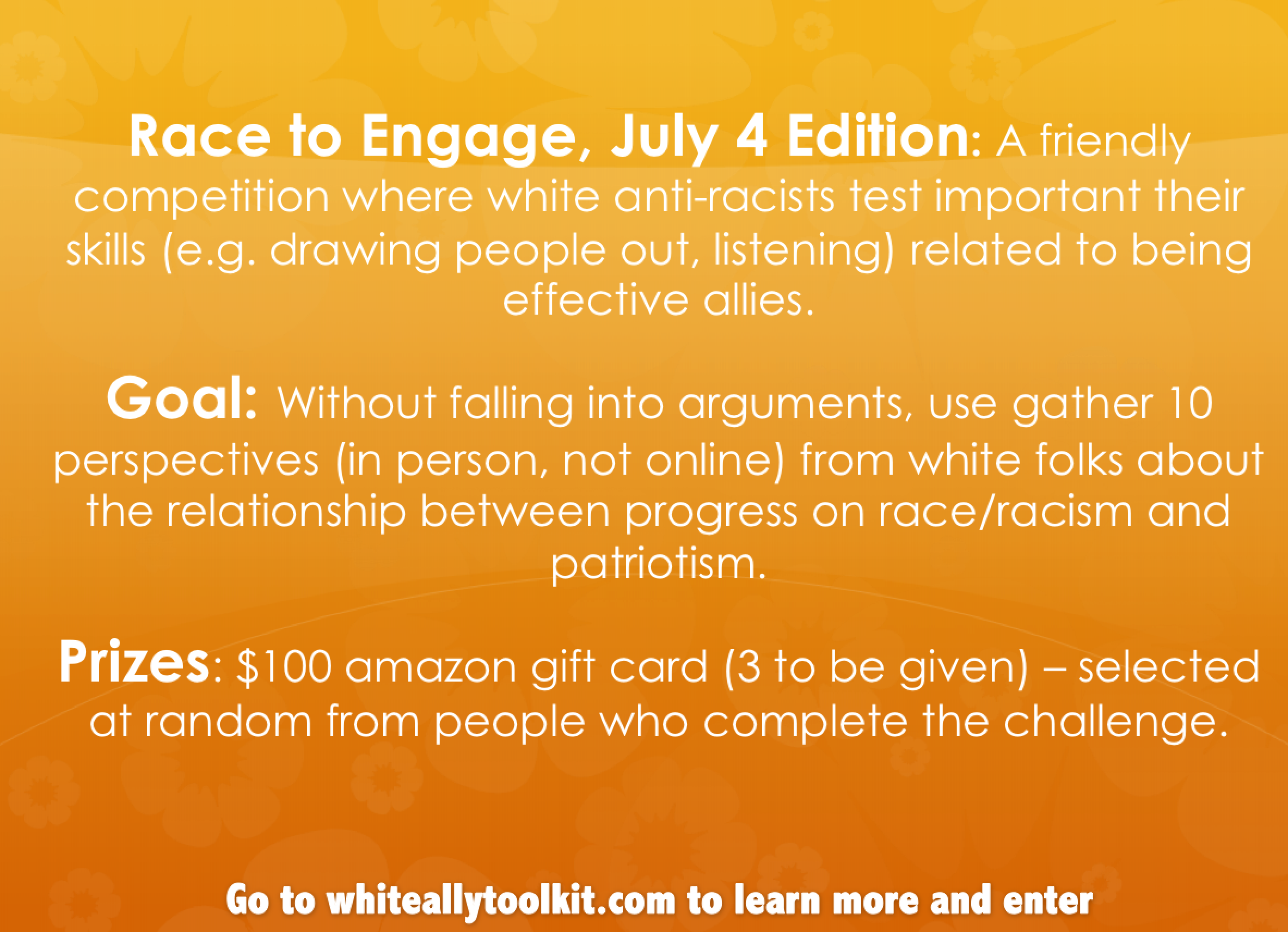 To get more guidance about the Race to Engage Challenge, go to the website landing page.&nbsp;