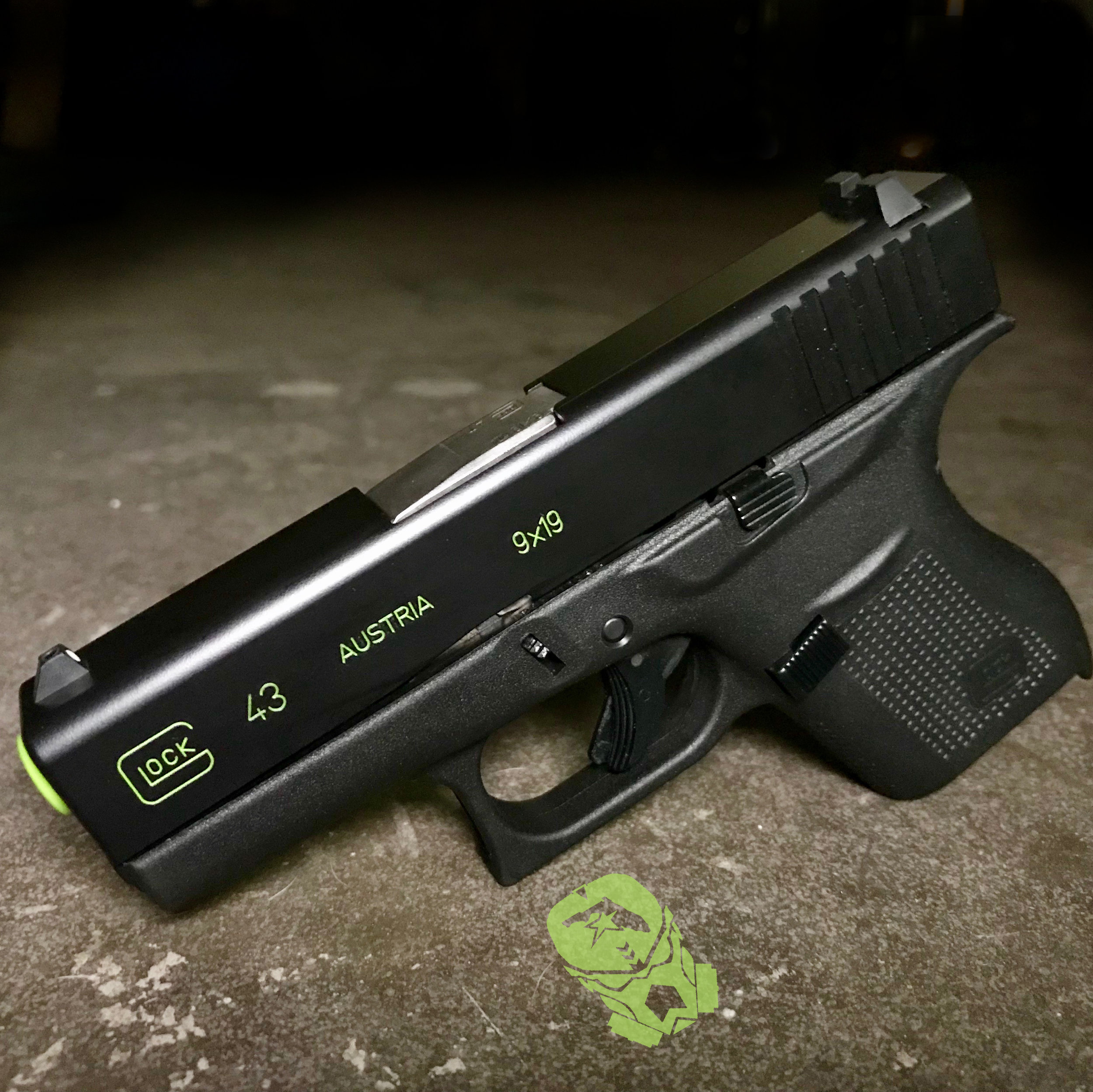Glock 43 with Green Color Fill