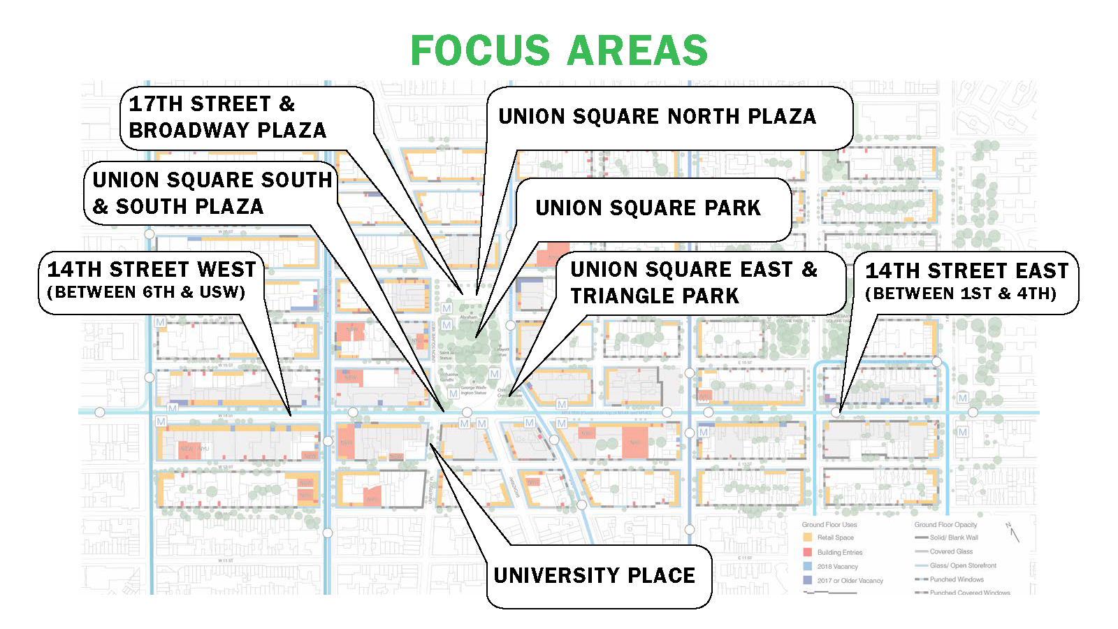 Map of Focus Areas discussed at the Community Forum