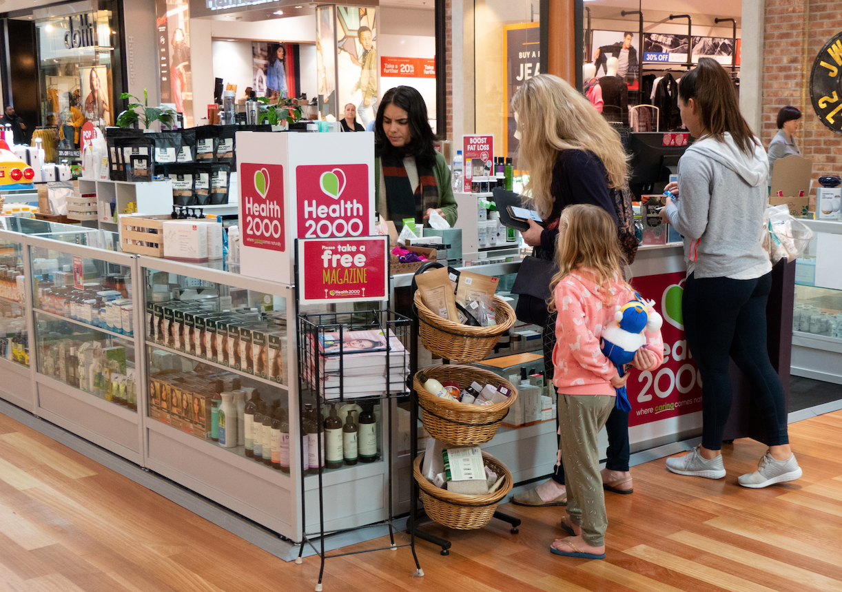 Health 2000 pop up shop at Botany Mall