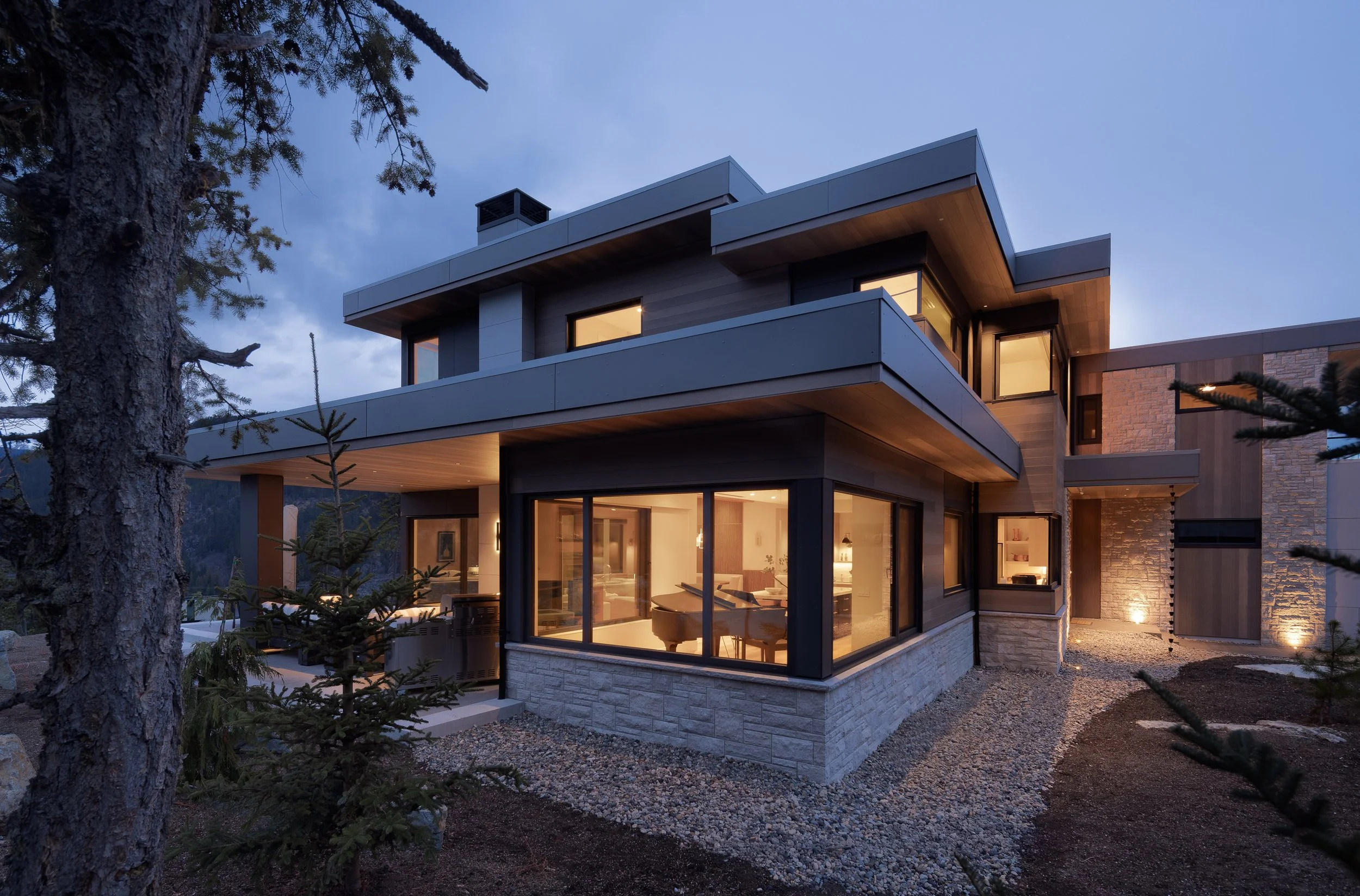 Custom home in Whistler's Wedgewoods, with covered outdoor dining space