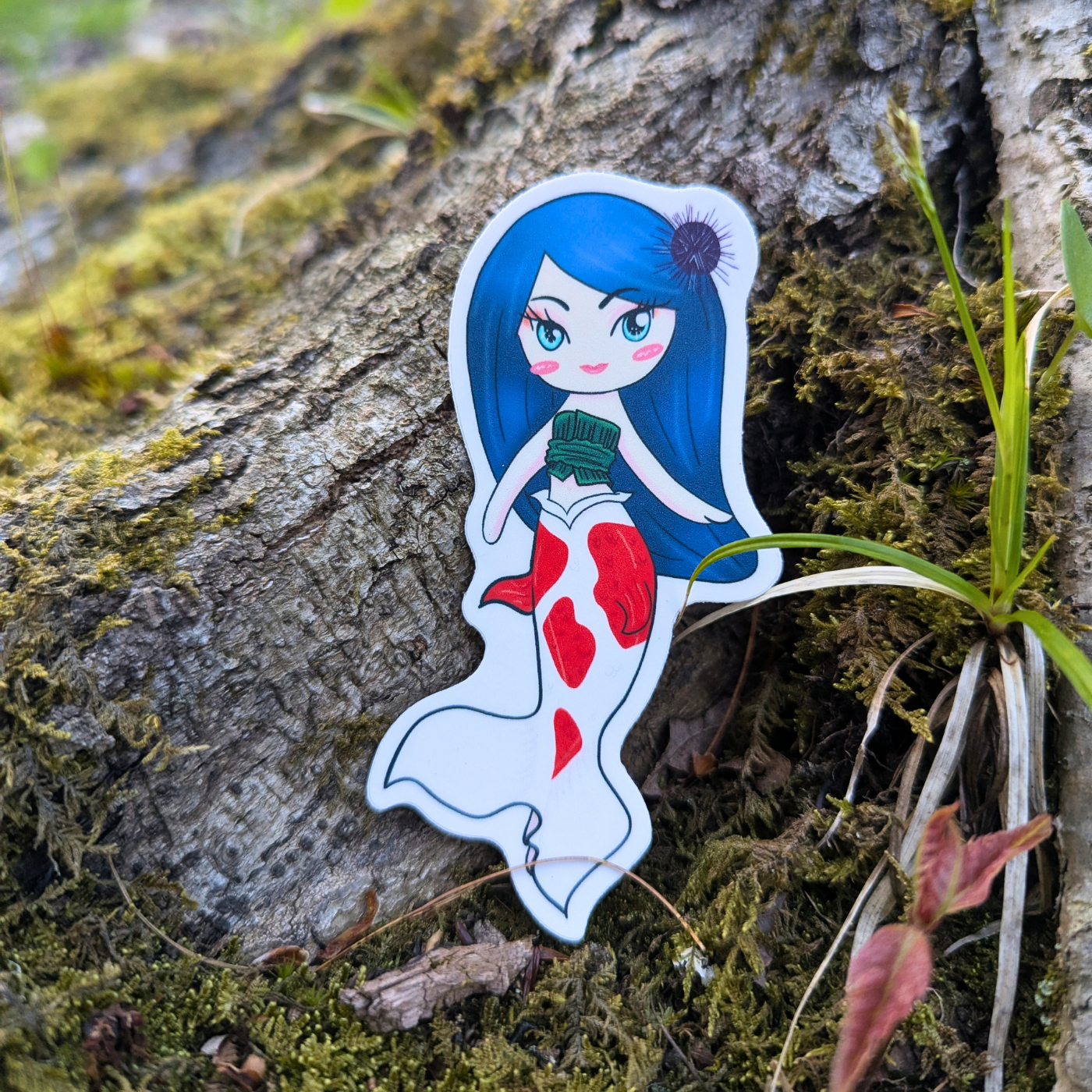 White Mermaid - Die Cut Sticker - 3"