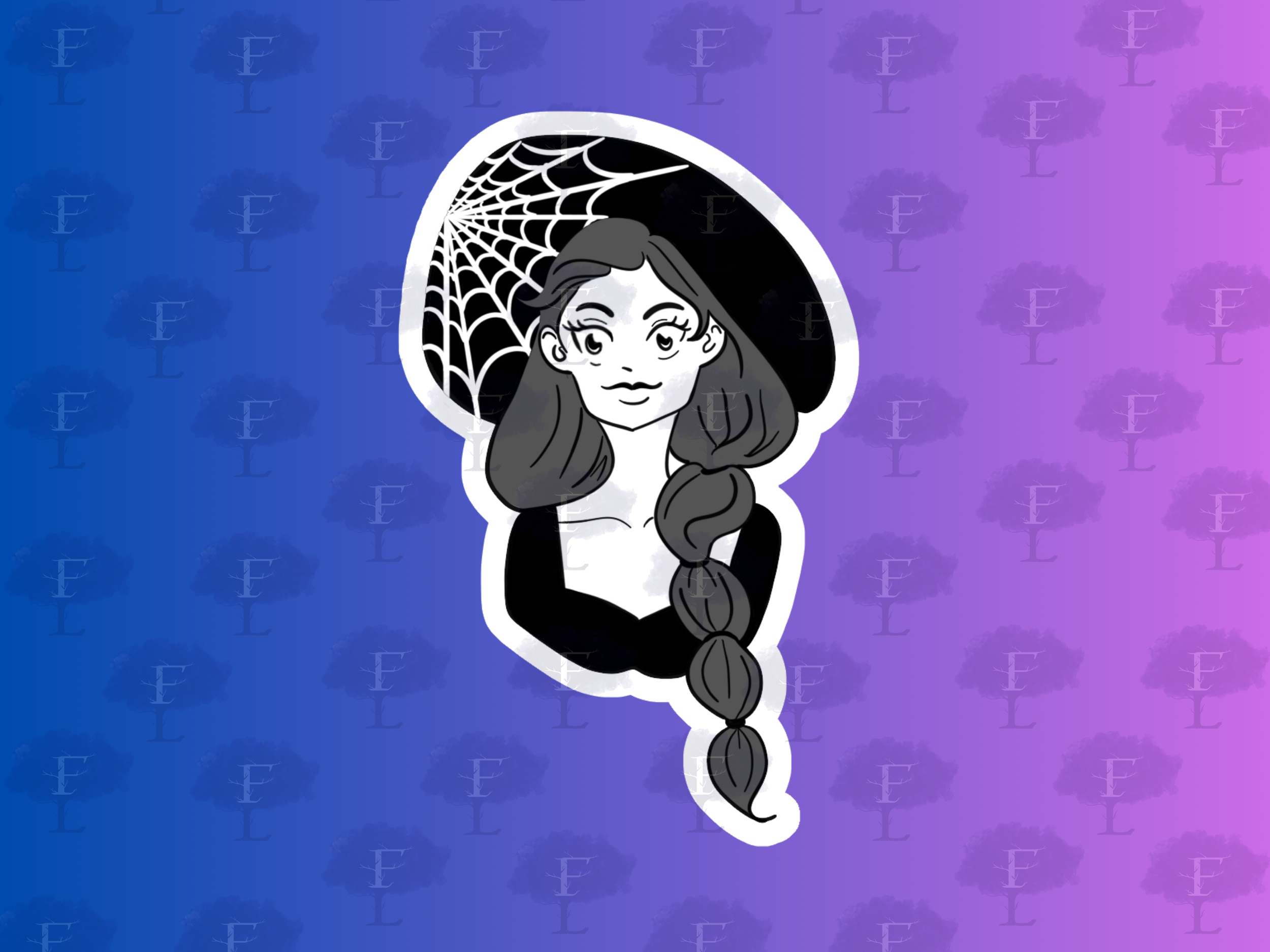 Witchy Web Sticker - 3"