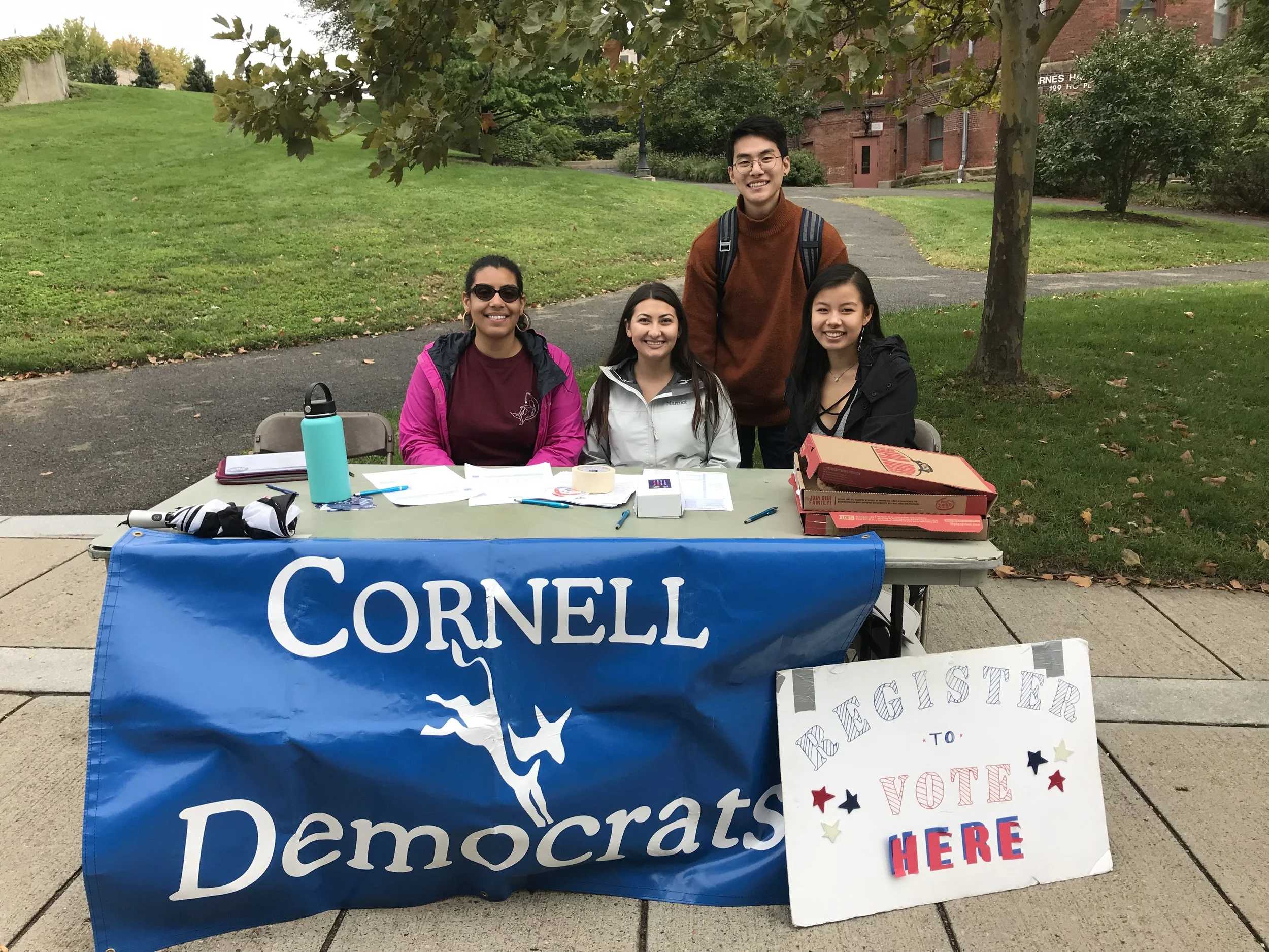 Cornell Democrats tabling during a biweekly voter registration drive leading up to the registration deadline