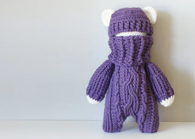 2015027 Crochet Cable Teddy Bear Stuffie
